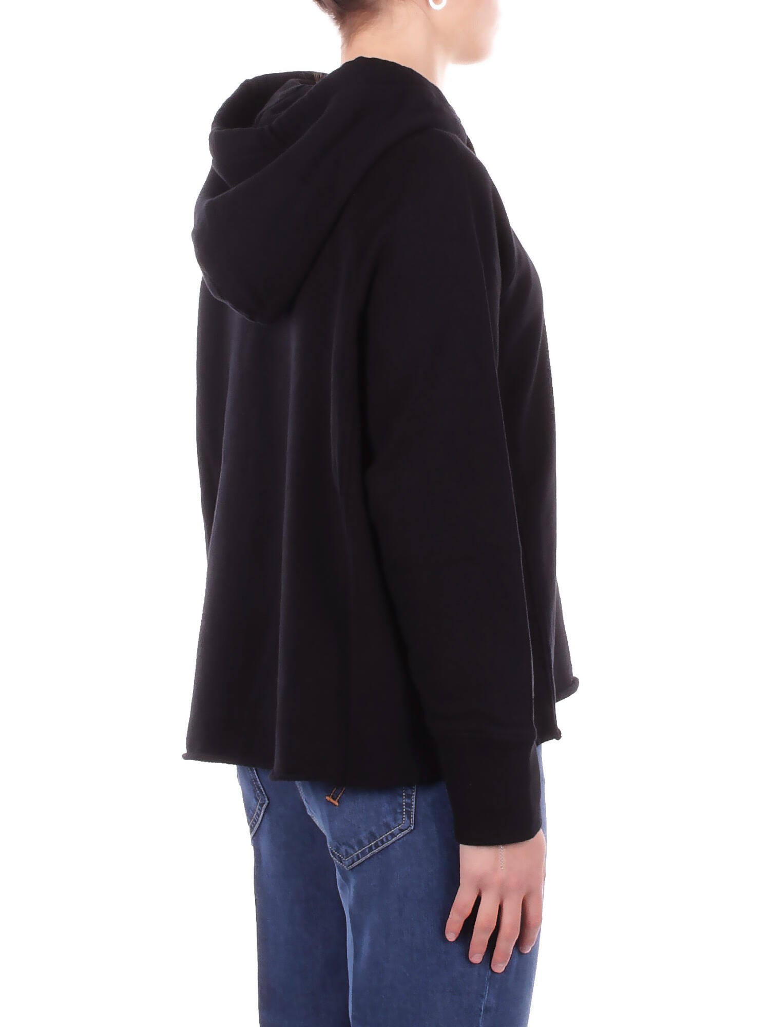 DONDUP Donna Felpa F517KF0254D 999 Felpa regular in felpa Nero