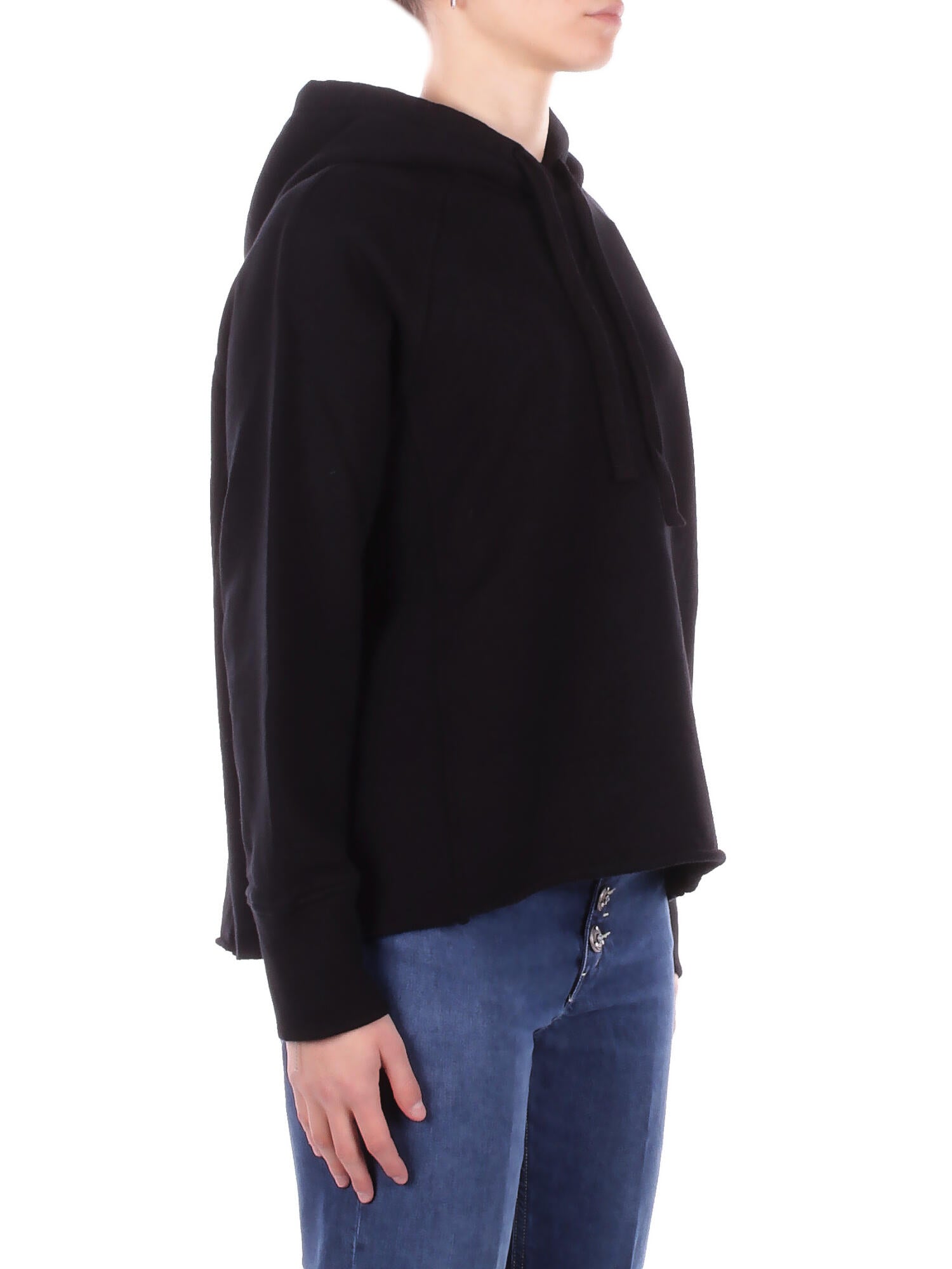 DONDUP Donna Felpa F517KF0254D 999 Felpa regular in felpa Nero