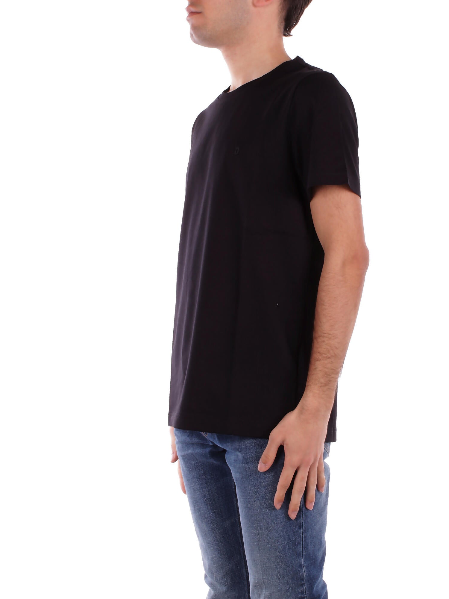 DONDUP Uomo T-shirt US198JF0271U 999 T-shirt regular in jersey basi Nero