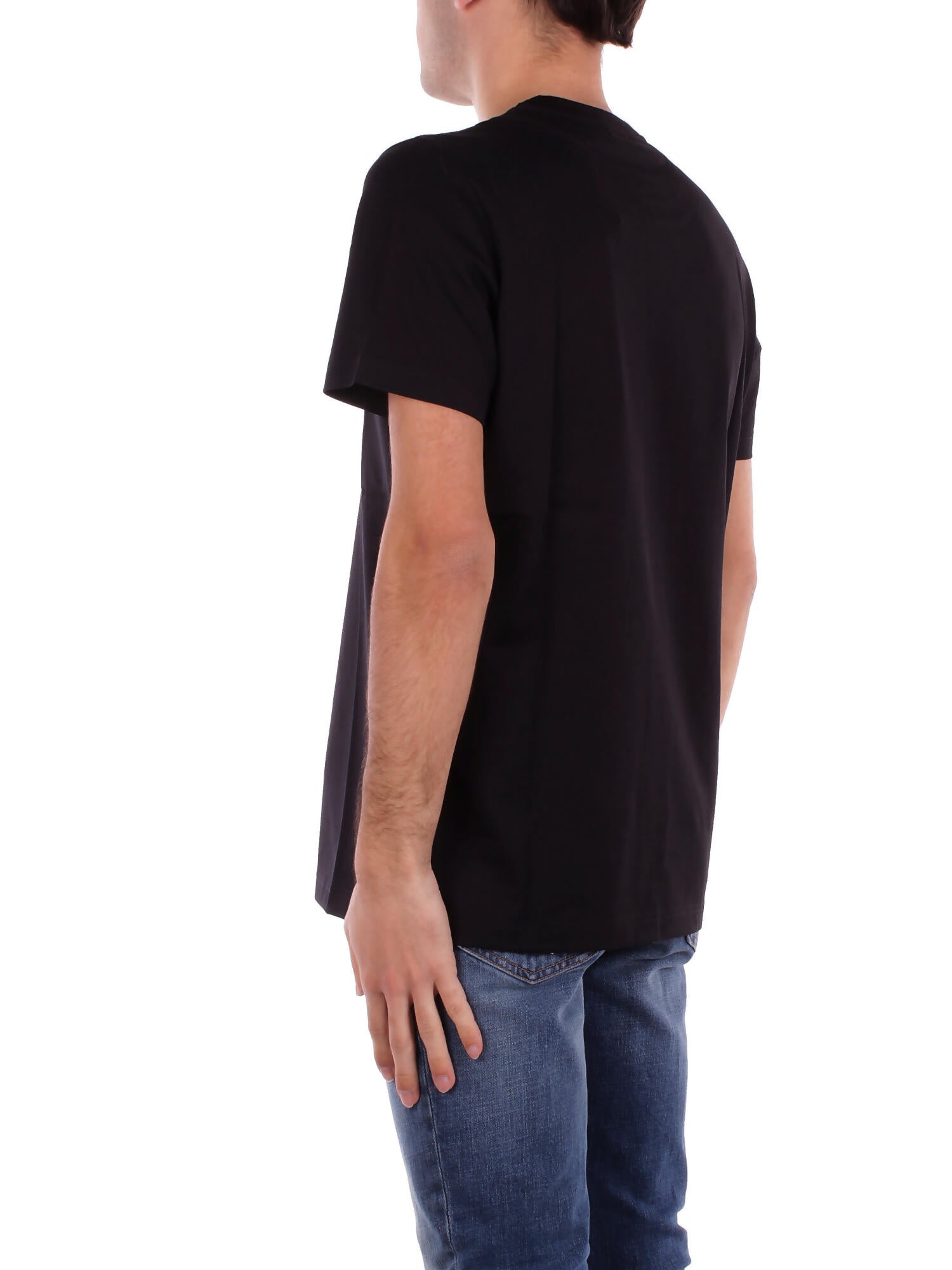 DONDUP Uomo T-shirt US198JF0271U 999 T-shirt regular in jersey basi Nero