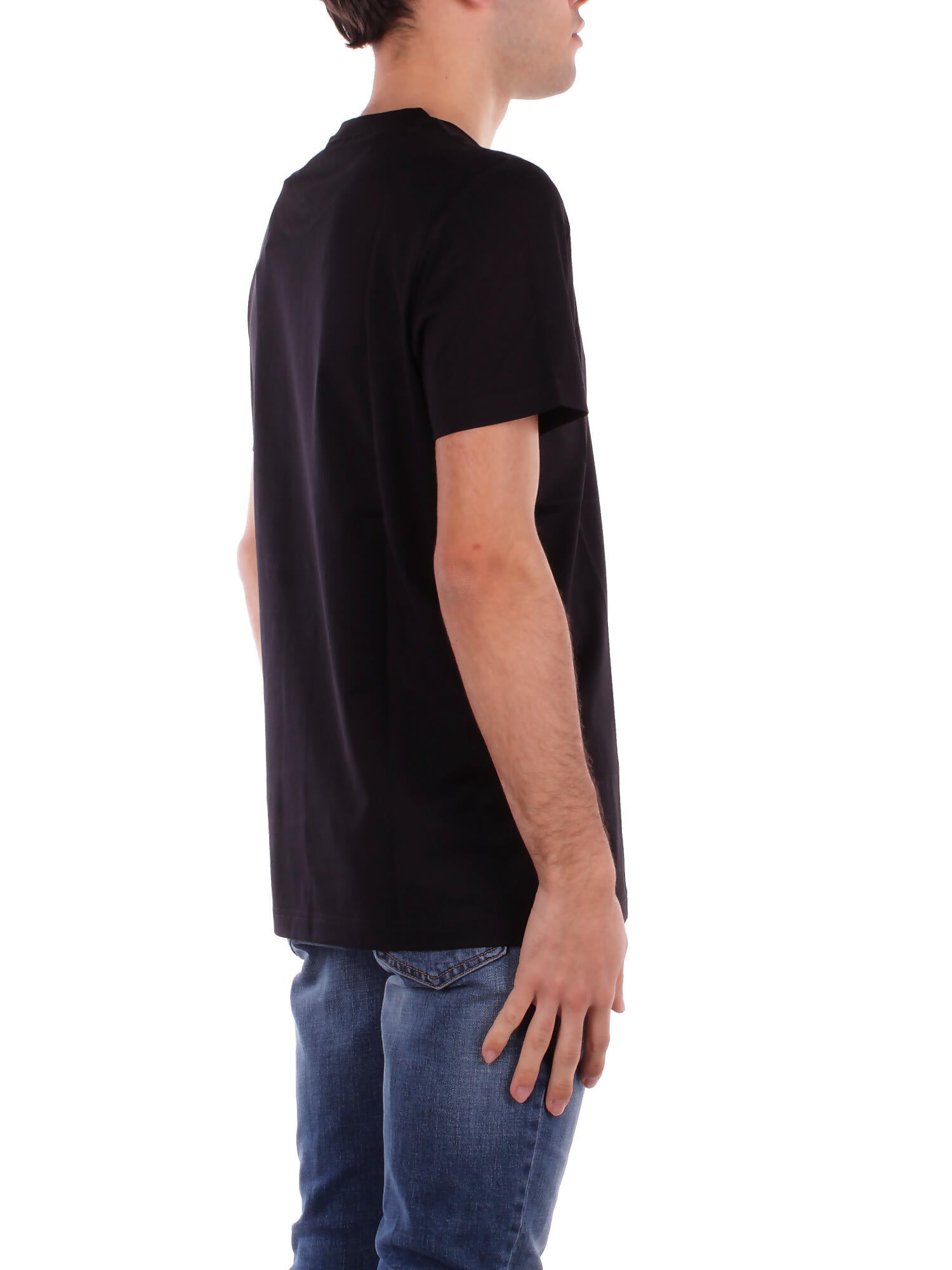 DONDUP Uomo T-shirt US198JF0271U 999 T-shirt regular in jersey basi Nero
