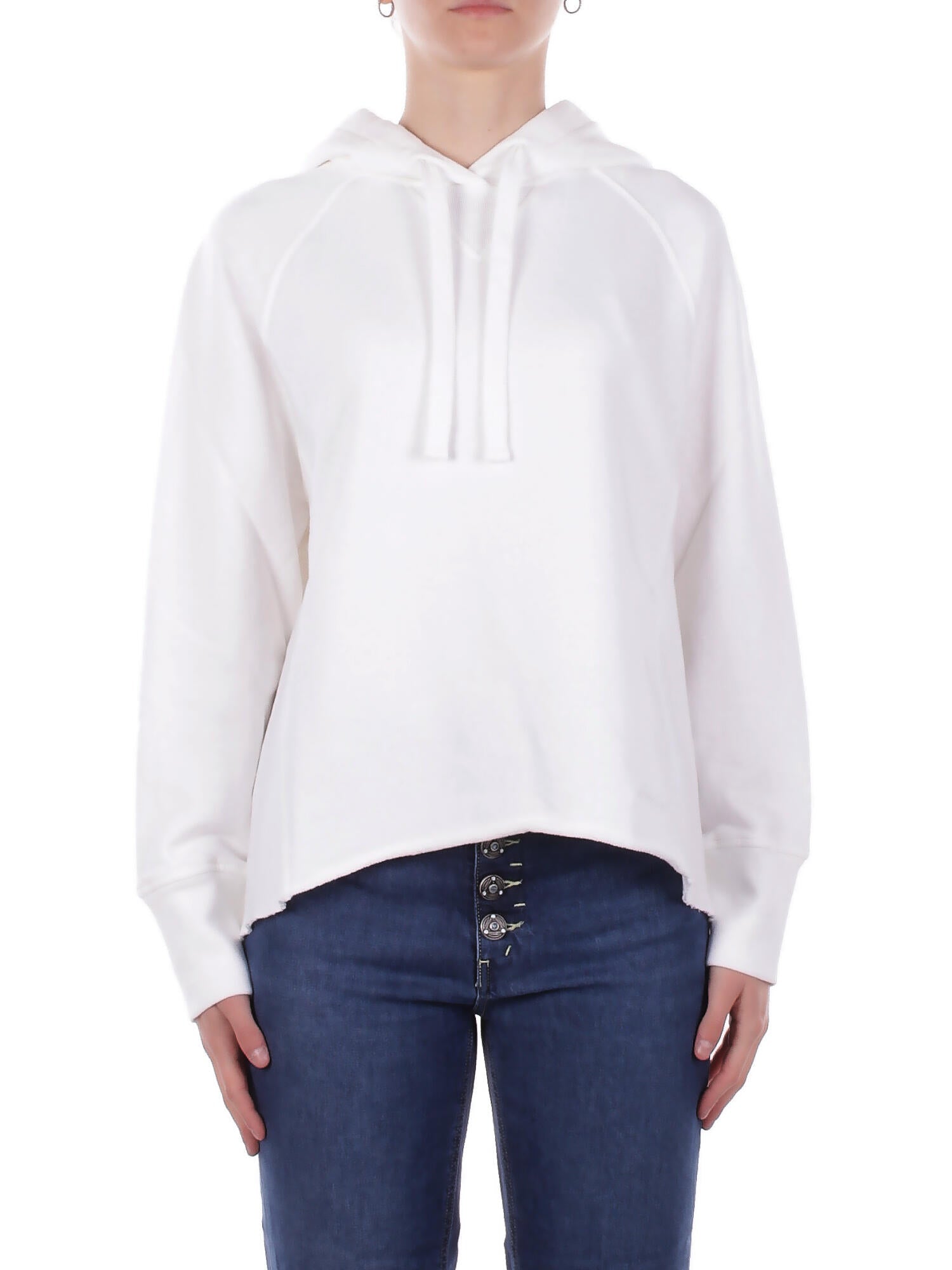 DONDUP Donna Felpa F517KF0254D 000 Felpa regular in felpa Bianco