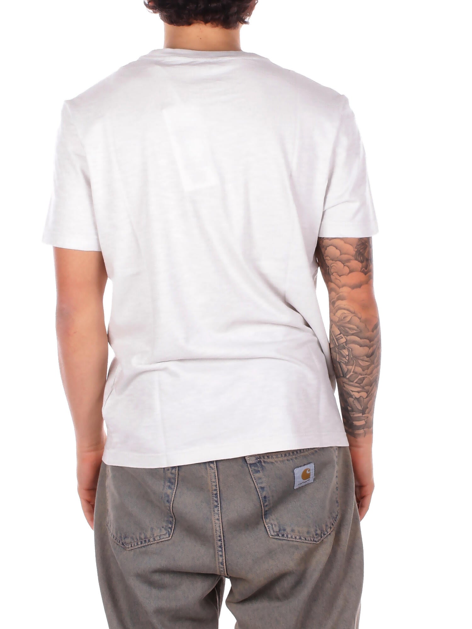 DONDUP Uomo T-shirt US371JF0195U 021 T-shirt regular in jersey fiam Cristallo
