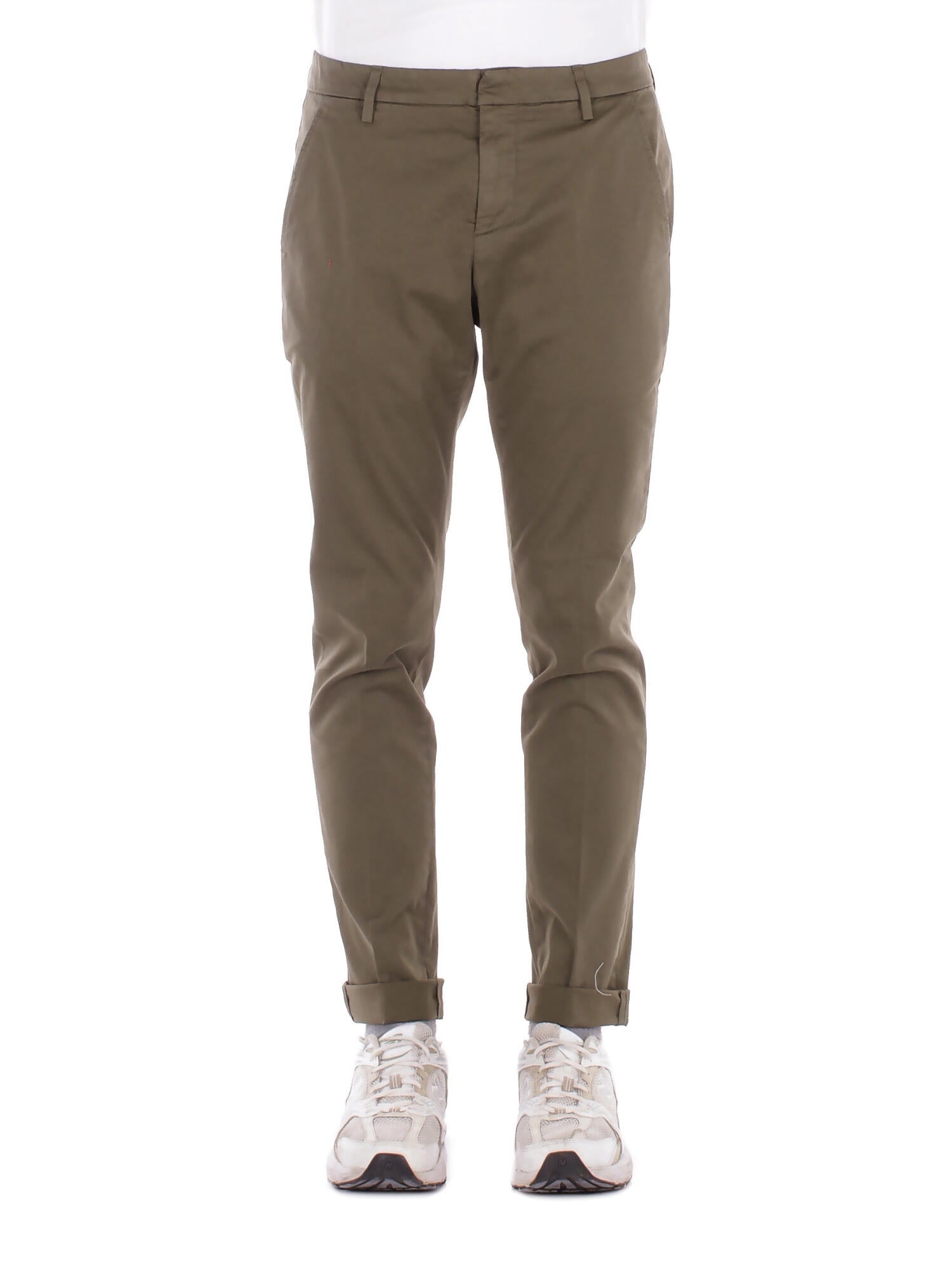 DONDUP Uomo Pantalone UP235GS0096U 637 Pantalone slim chino gaubert i Verde militare