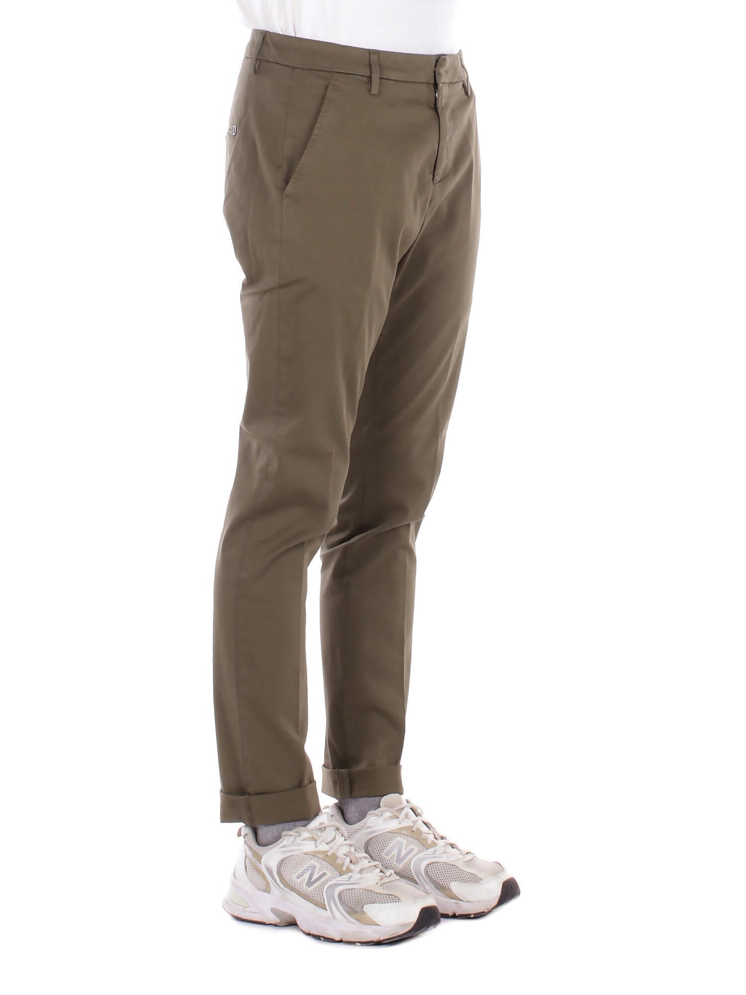 DONDUP Uomo Pantalone UP235GS0096U 637 Pantalone slim chino gaubert i Verde militare