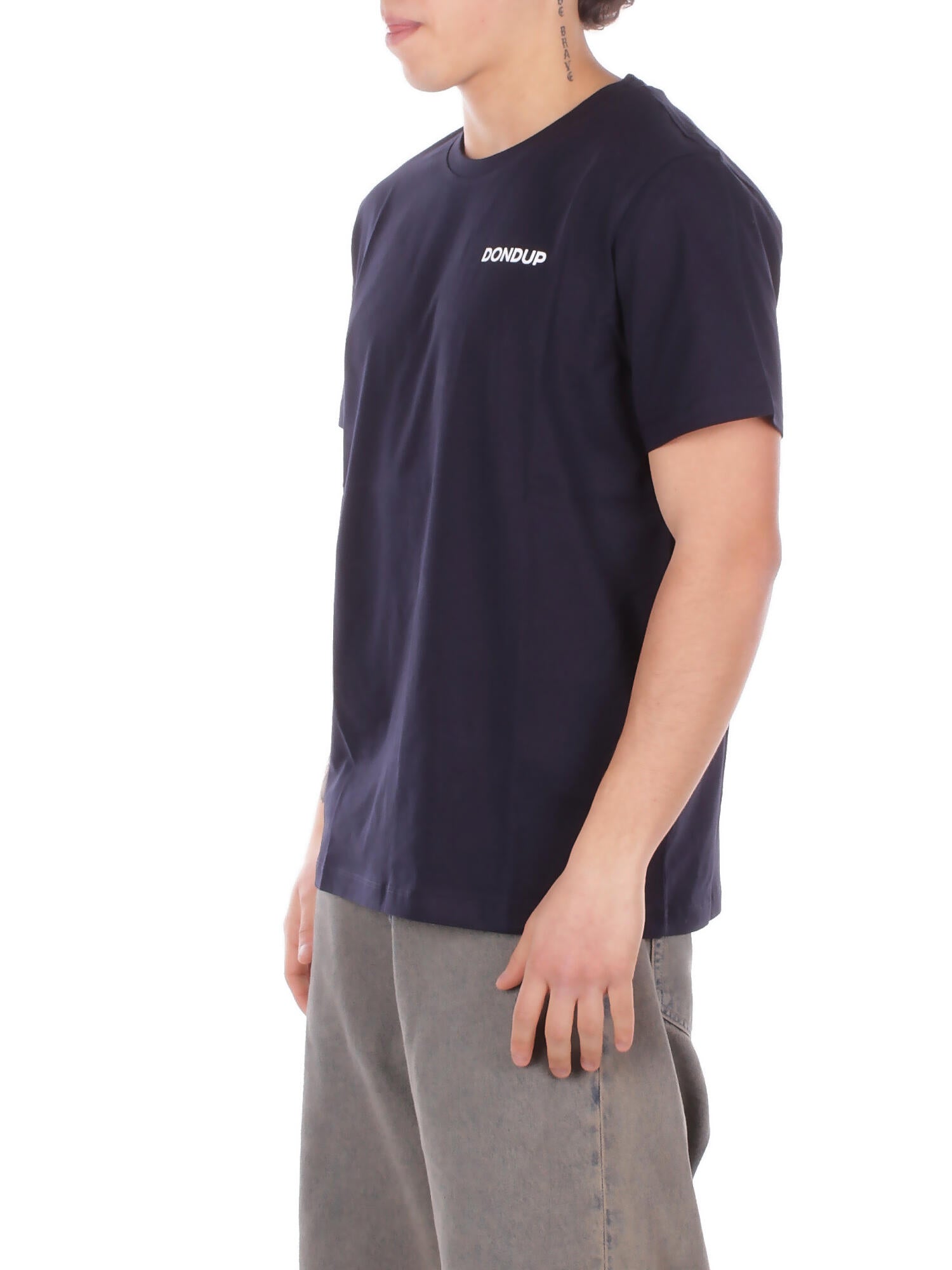 DONDUP Uomo T-shirt US198JF0309U 890 T-shirt regular in jersey coto Blu