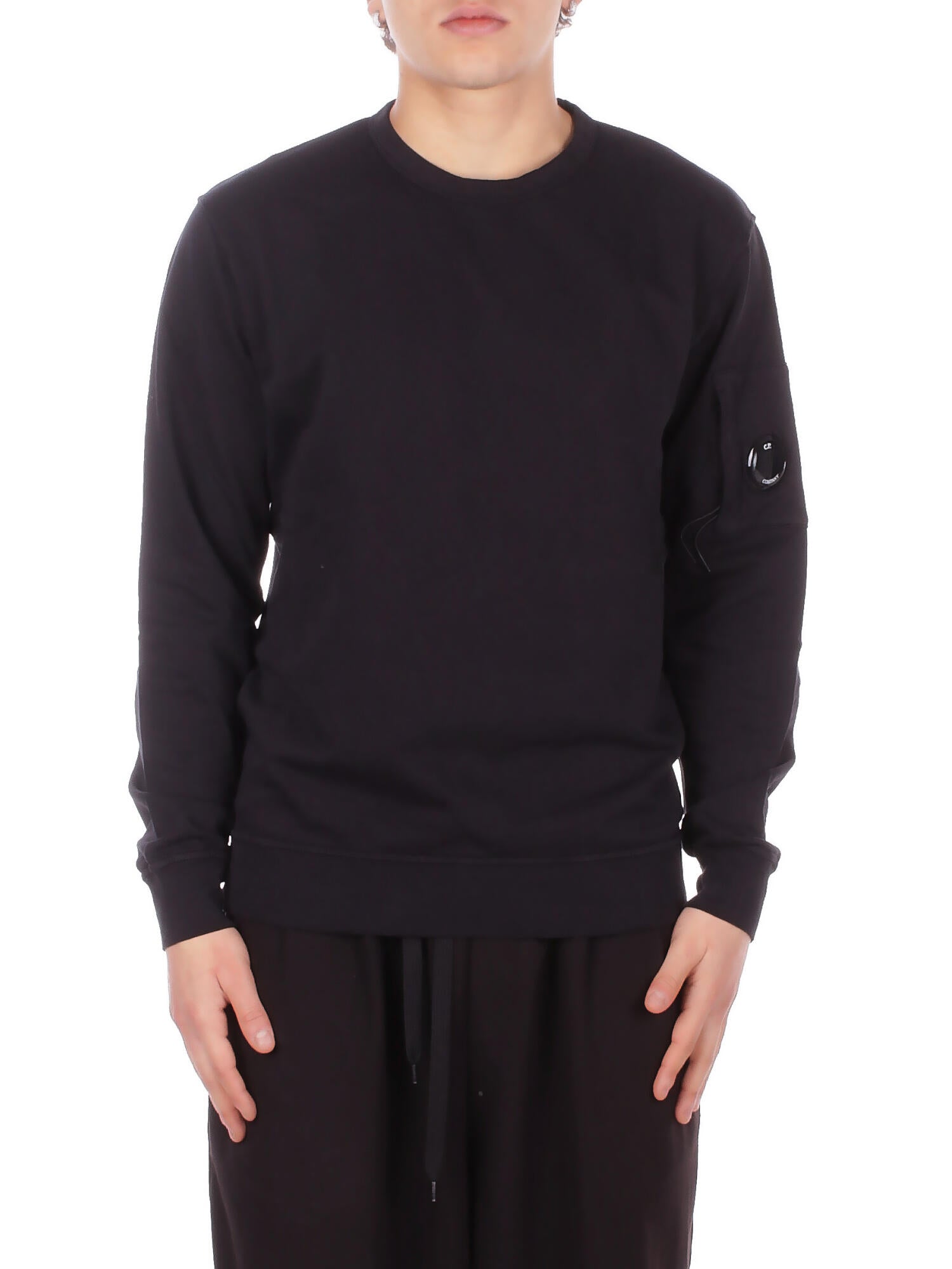 CP COMPANY Uomo Felpa RCCMSS711A002246G 999 Light fleece crewneck sweatshi Black