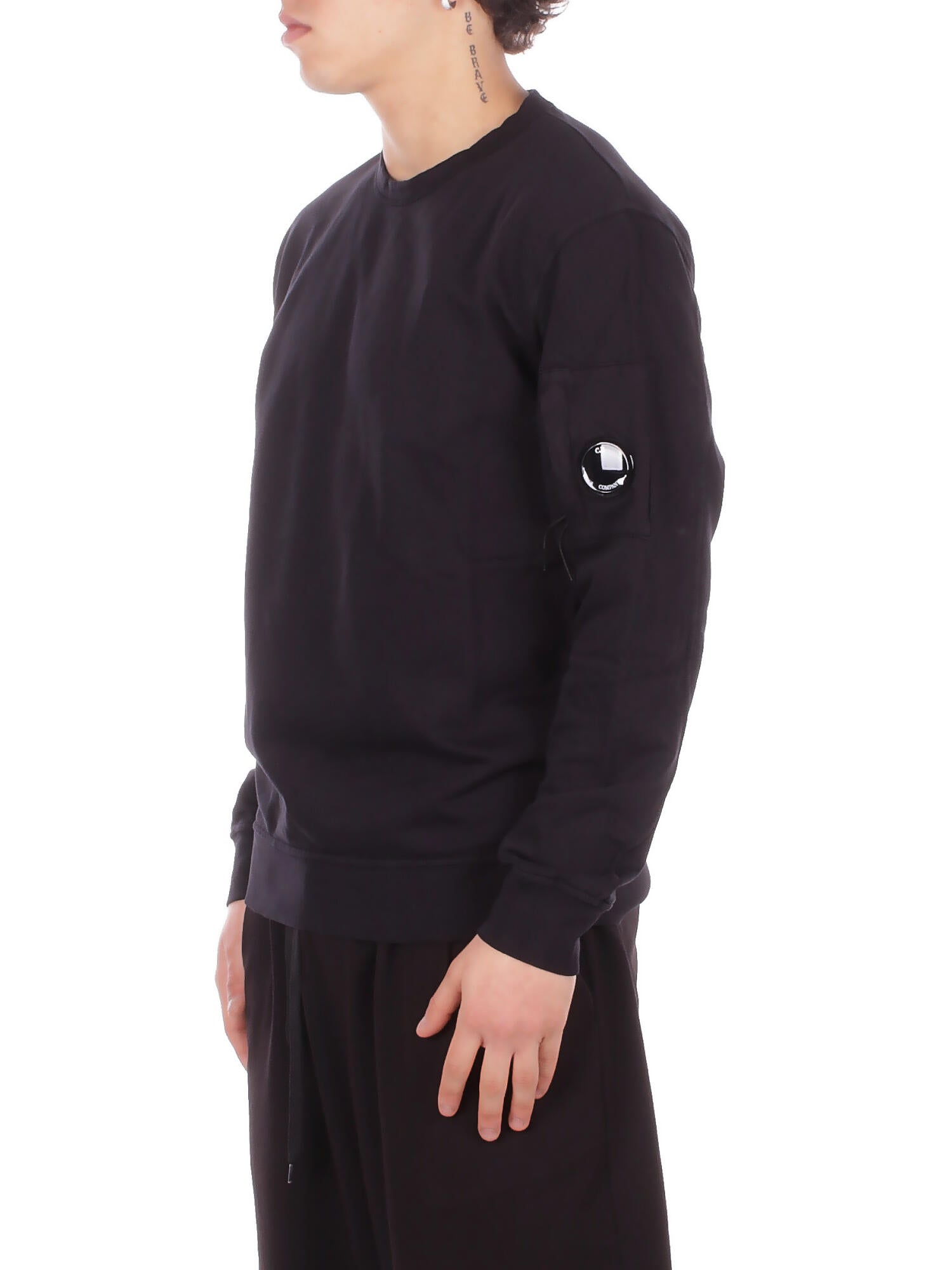 CP COMPANY Uomo Felpa RCCMSS711A002246G 999 Light fleece crewneck sweatshi Black