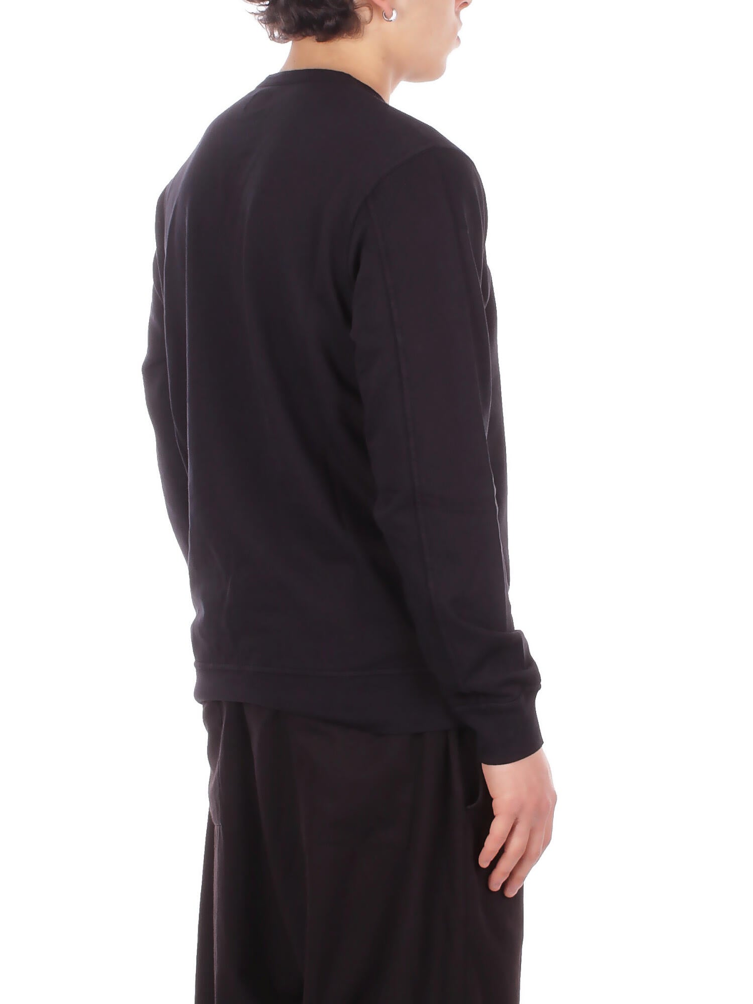 Felpa Uomo CP COMPANY RCCMSS711A002246G 999 Light fleece crewneck sweatshi Black
