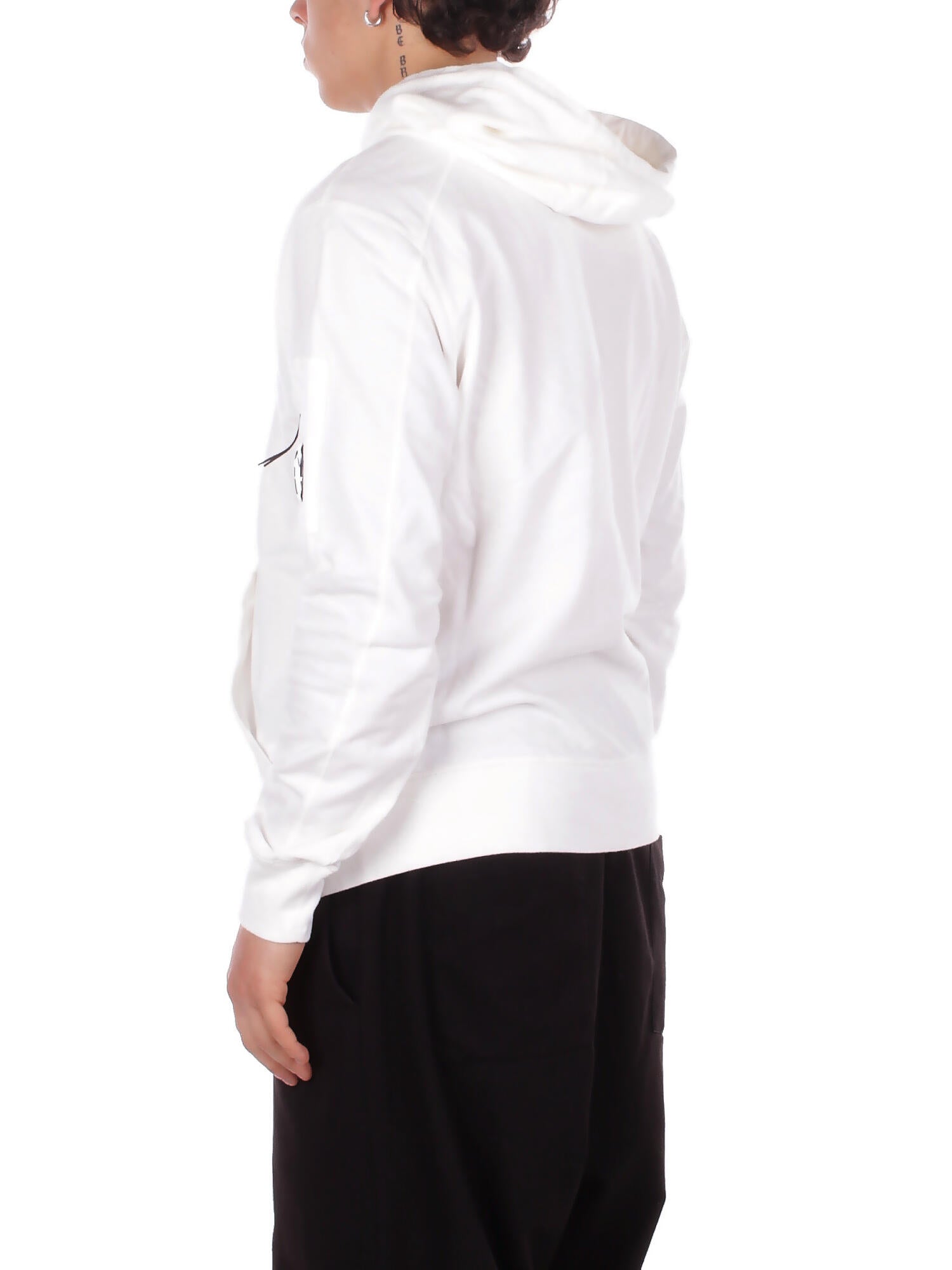 Felpa Uomo CP COMPANY 20CMSS081A002246G 103 Light fleece zip hooded lens s Gauze white