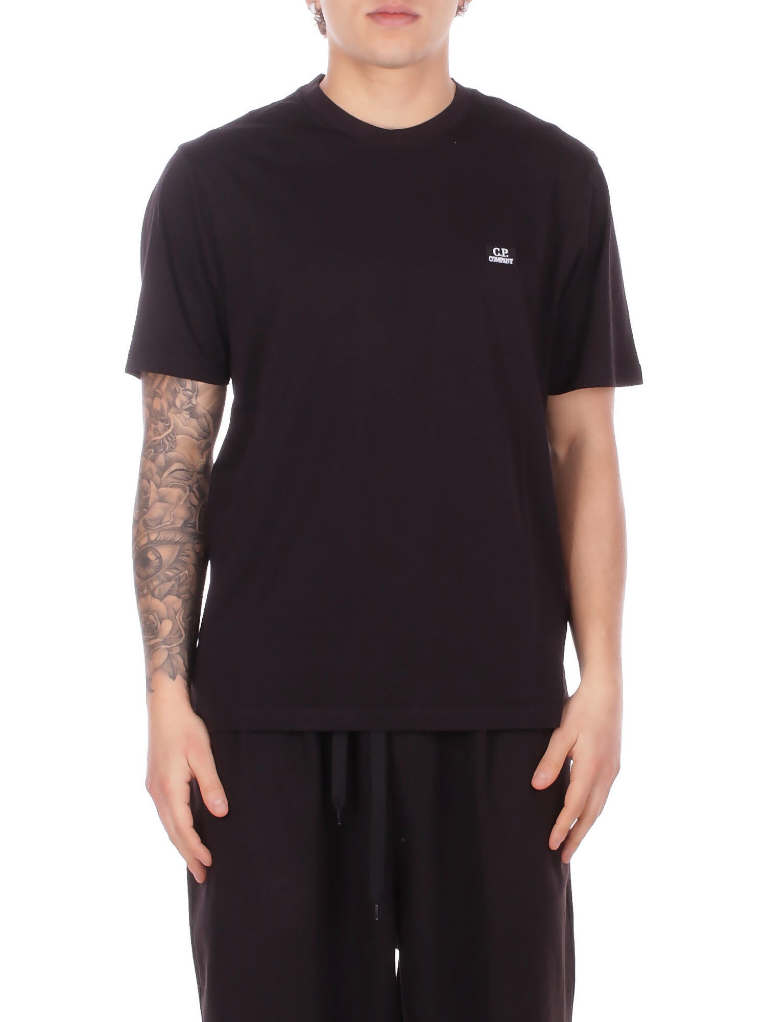 CP COMPANY Uomo T-shirt RCCMTS726A005100W 999 30/1 jersey short sleeve logo Black