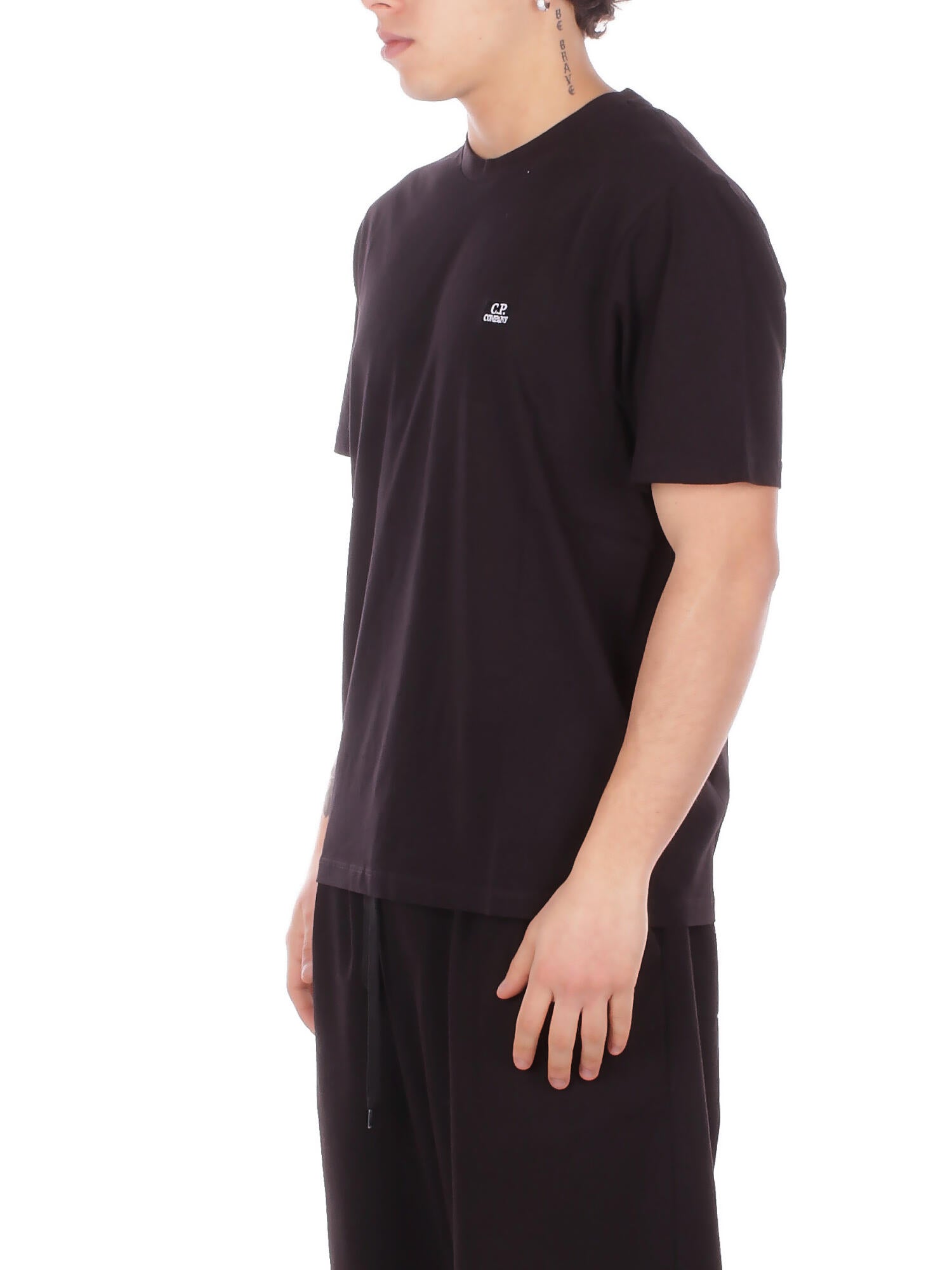 CP COMPANY Uomo T-shirt RCCMTS726A005100W 999 30/1 jersey short sleeve logo Black