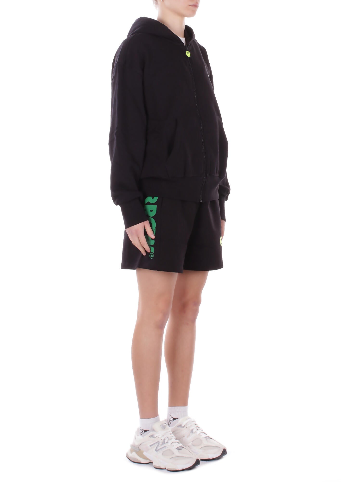 BARROW Unisex Felpa S6BWUAZH007 110 Zip hoodie Nero