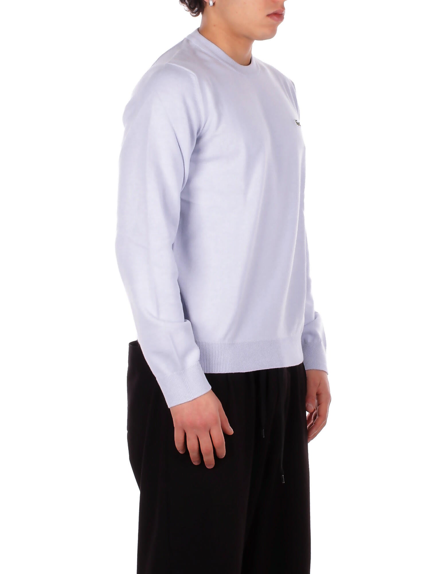 LACOSTE Uomo Maglia AH0128 J2G Pullover Celeste polvere