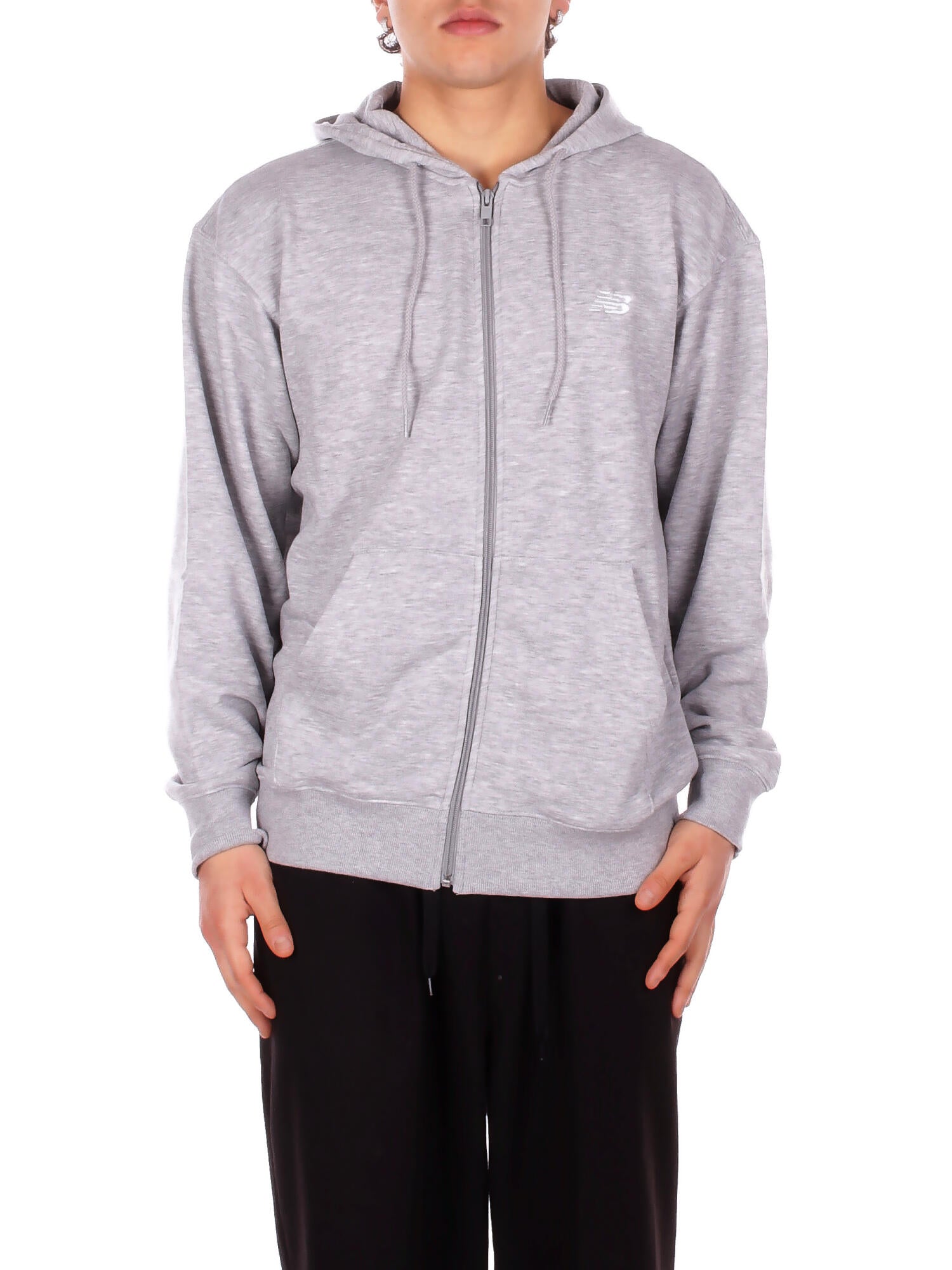 NEW BALANCE Unisex Felpa MJ41501 AG Sport essential logo french Grey