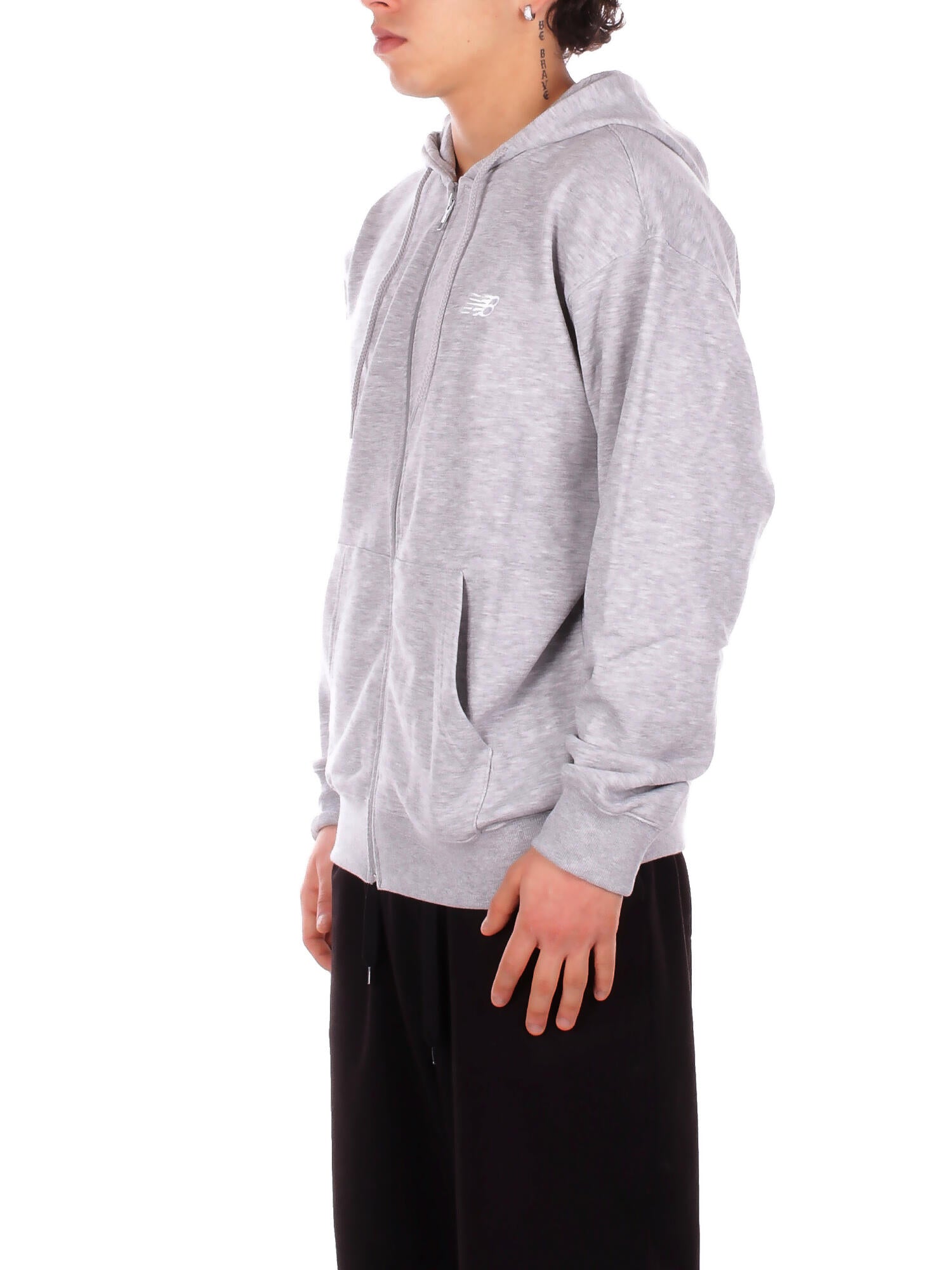 NEW BALANCE Unisex Felpa MJ41501 AG Sport essential logo french Grey