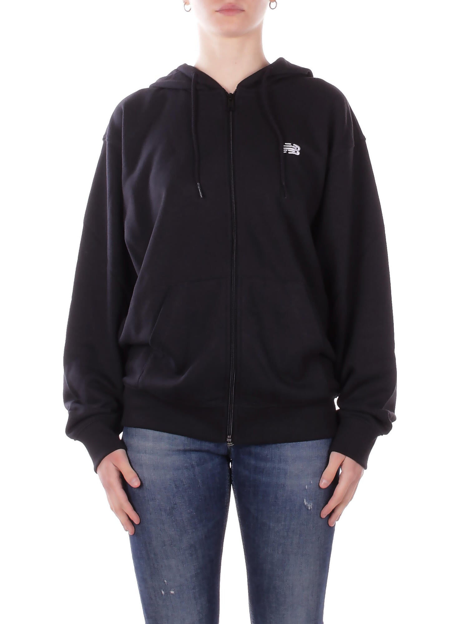 NEW BALANCE Unisex Felpa MJ41501 BK Sport essential logo french Black