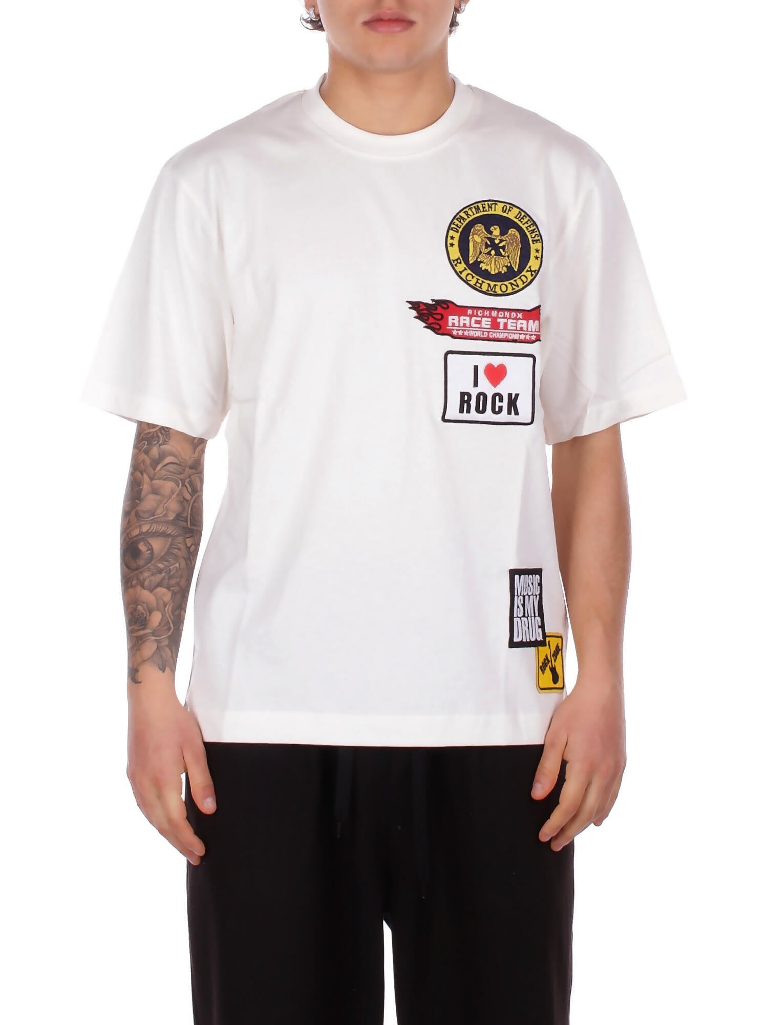 JOHN RICHMOND Uomo T-shirt UMP26242TST9 OFF WHITE T-shirt somali Off white