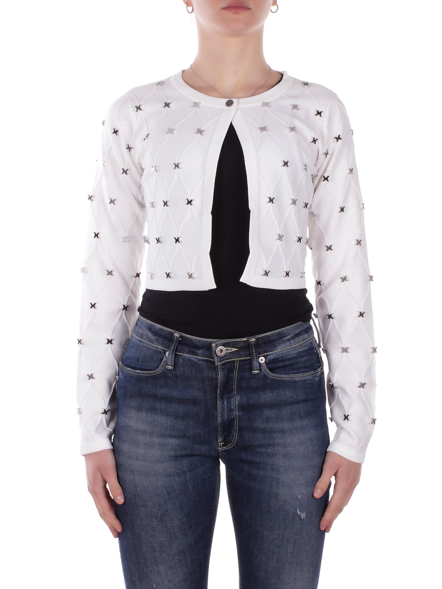 JOHN RICHMOND Donna Maglia UWP26088CDJG WHITE Cardigan crop faraka White