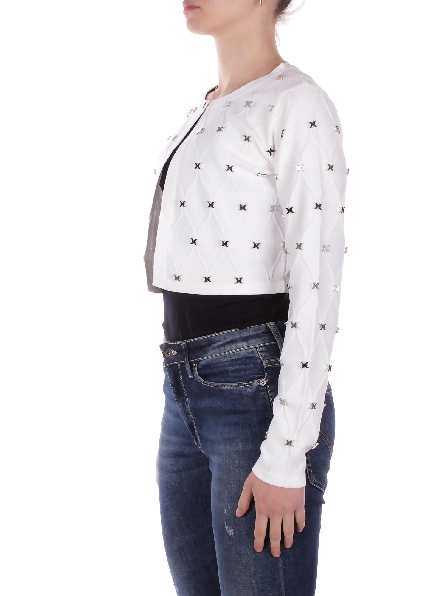 JOHN RICHMOND Donna Maglia UWP26088CDJG WHITE Cardigan crop faraka White