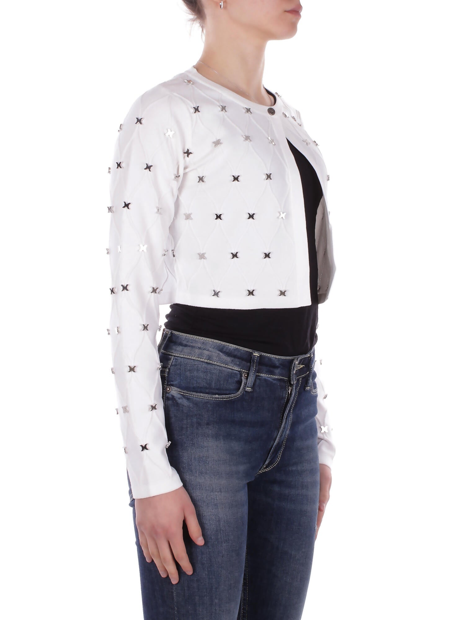 JOHN RICHMOND Donna Maglia UWP26088CDJG WHITE Cardigan crop faraka White