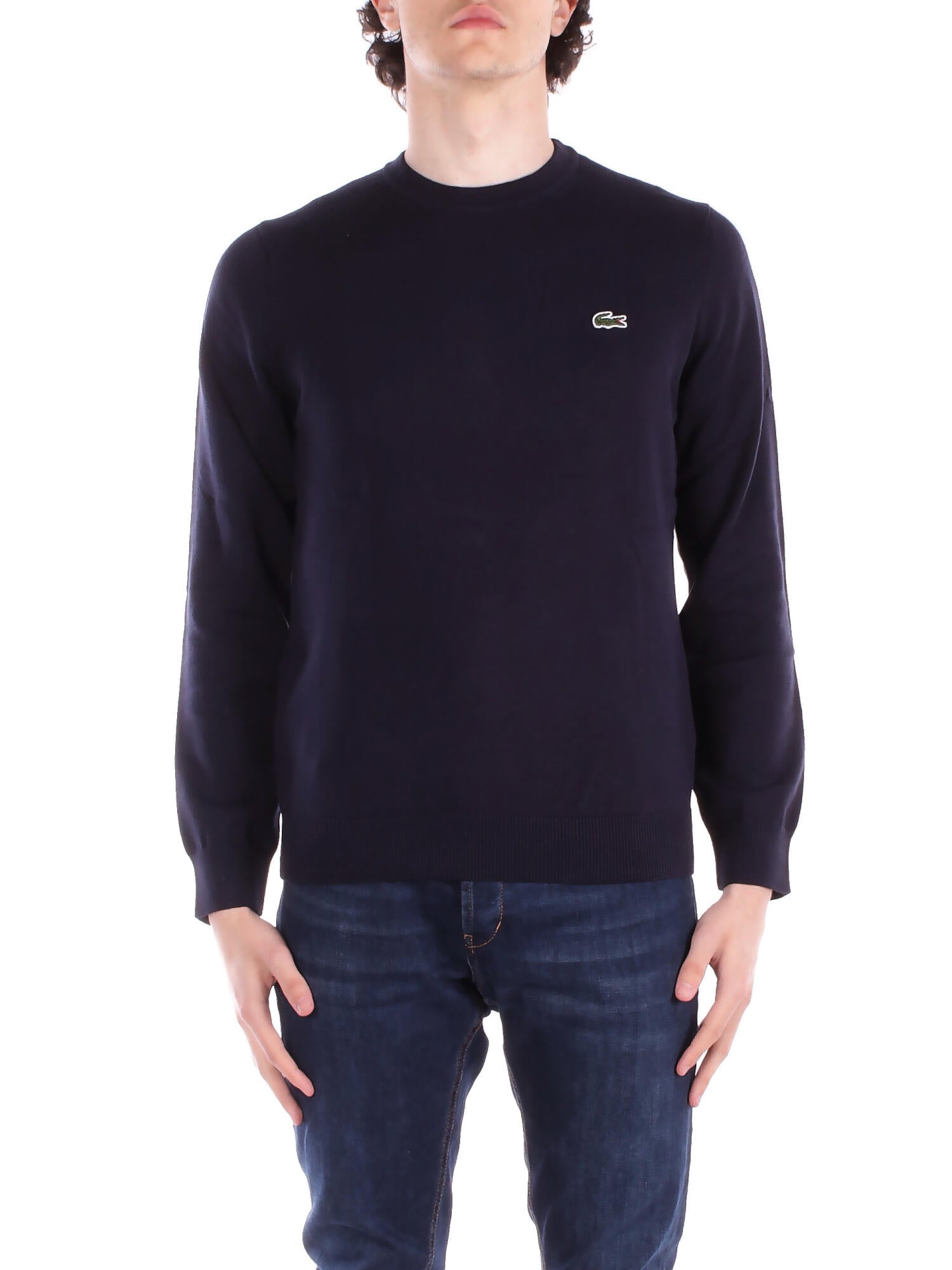 LACOSTE Uomo Maglia AH0128 166 Pullover Blu