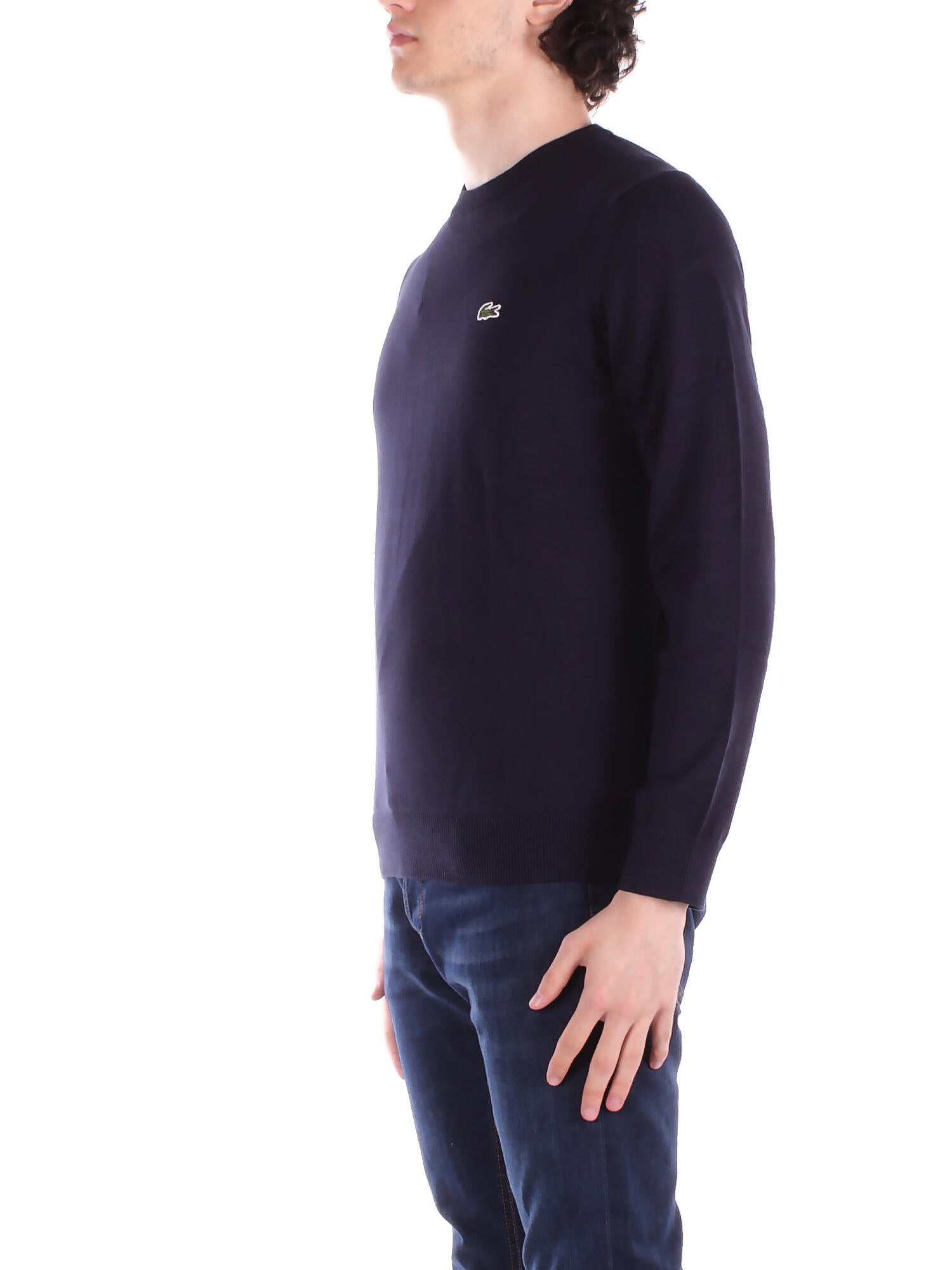 LACOSTE Uomo Maglia AH0128 166 Pullover Blu