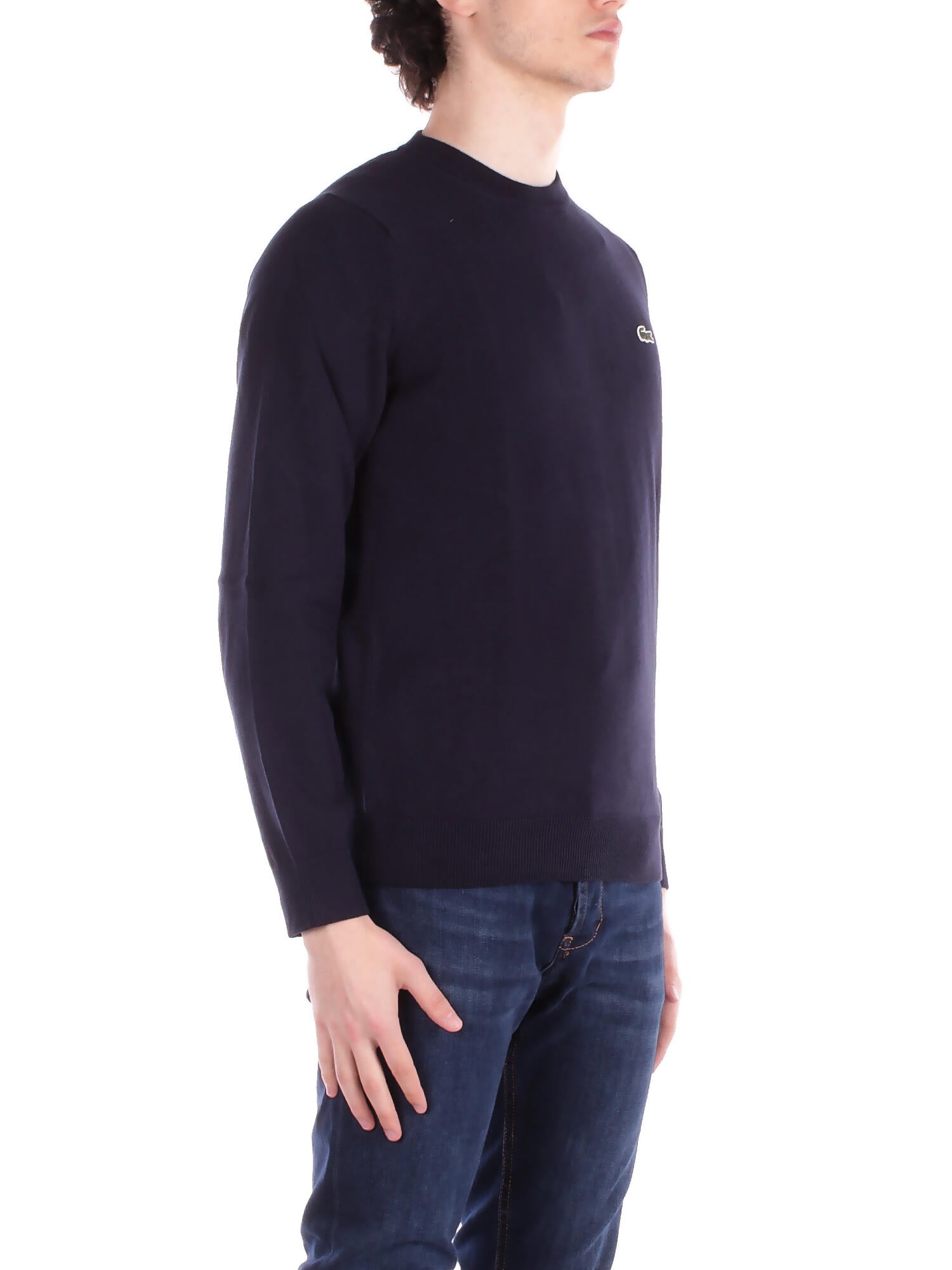 LACOSTE Uomo Maglia AH0128 166 Pullover Blu