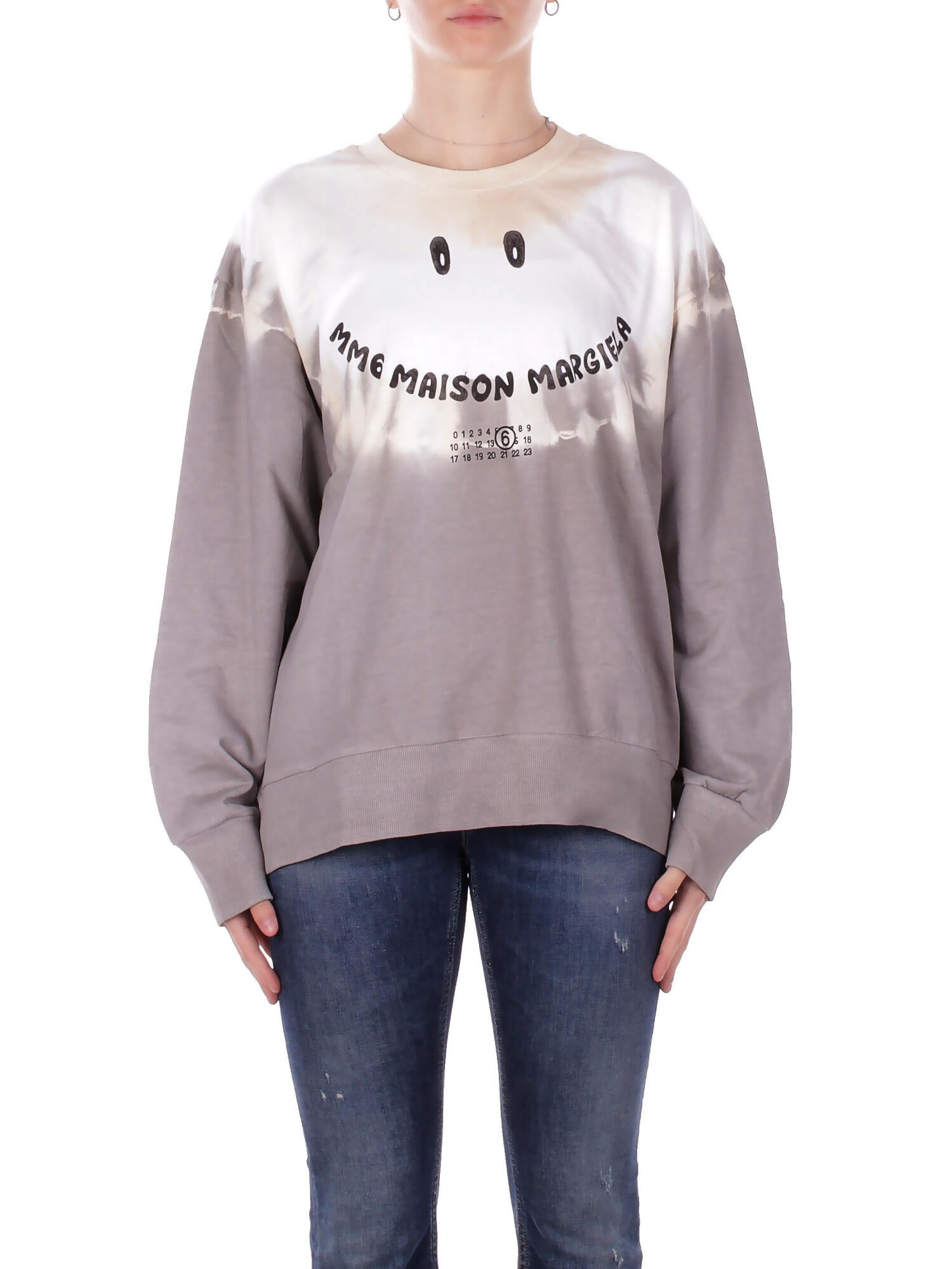 MM6 MAISON MARGIELA Unisex Junior Felpa M61007MM07J M6C46 Mm6s128u Bianco grigio