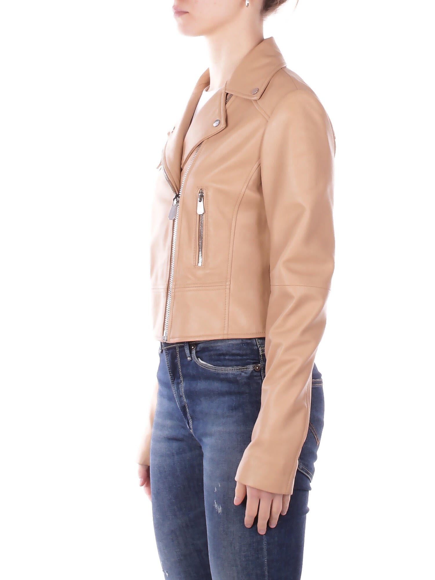 PINKO Donna Giubbotto 106247A32I D41 New sensibile chiodo nappa Beige