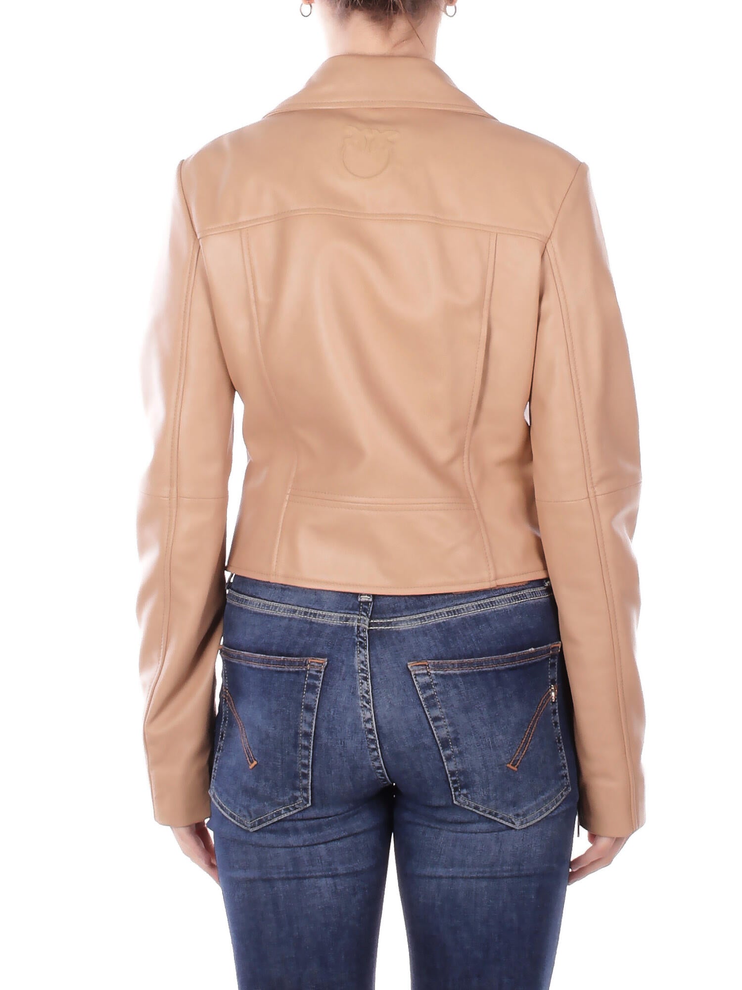 PINKO Donna Giubbotto 106247A32I D41 New sensibile chiodo nappa Beige