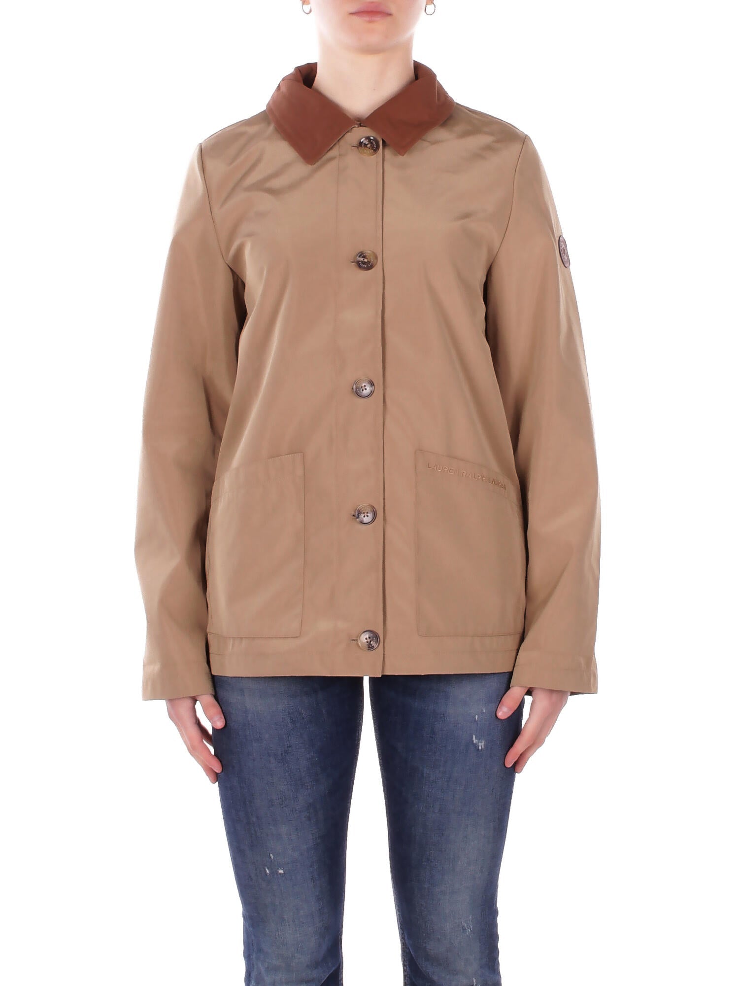RALPH LAUREN Donna Giubbotto 297P10884 001 Bnd sh jt sb unlined coat Tan