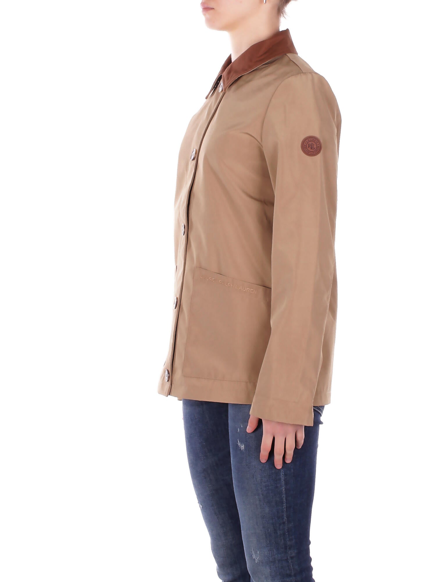 RALPH LAUREN Donna Giubbotto 297P10884 001 Bnd sh jt sb unlined coat Tan