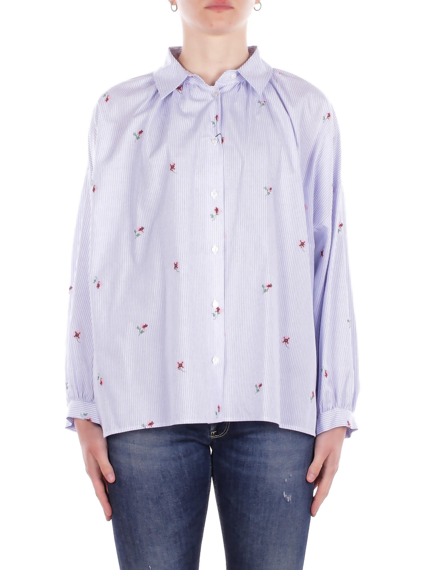 MAX MARA Donna Camicia 2615111042600 002 Wkd butterfly Riga celeste