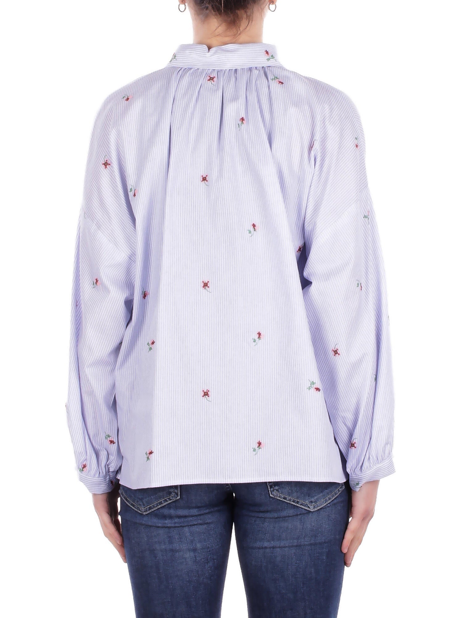 MAX MARA Donna Camicia 2615111042600 002 Wkd butterfly Riga celeste