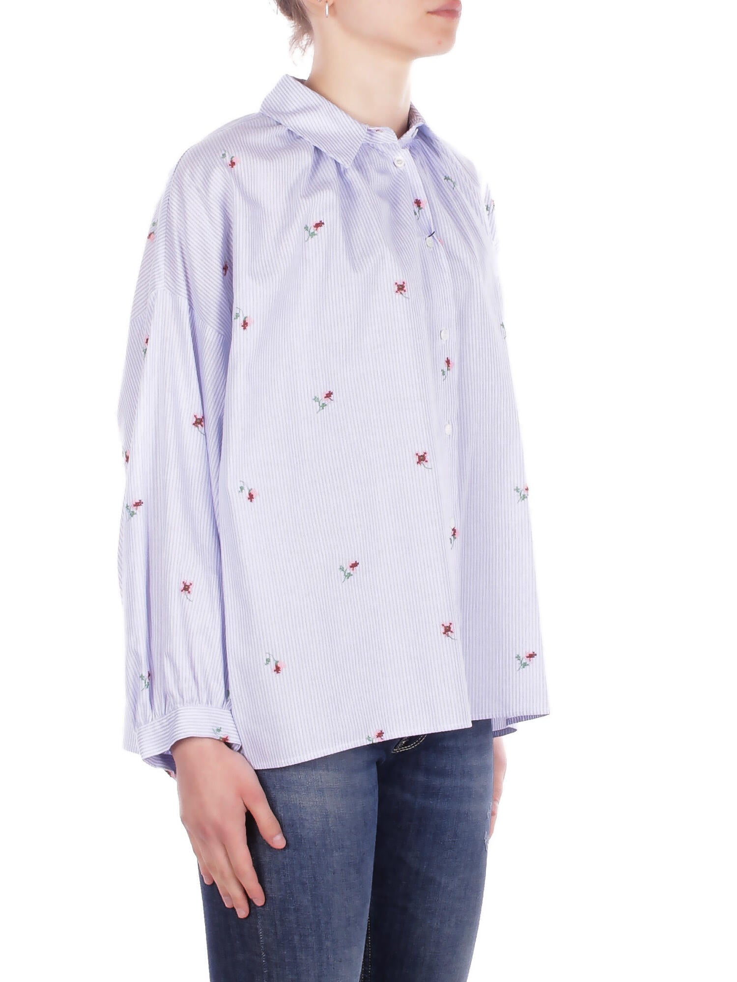 MAX MARA Donna Camicia 2615111042600 002 Wkd butterfly Riga celeste