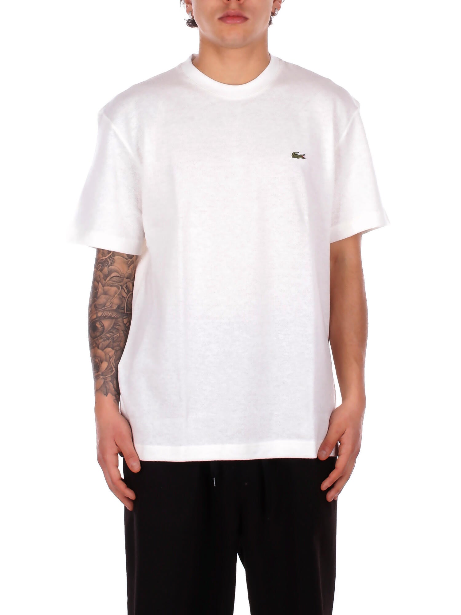 LACOSTE Uomo T-shirt TH0629 70V Tee shirt Farina