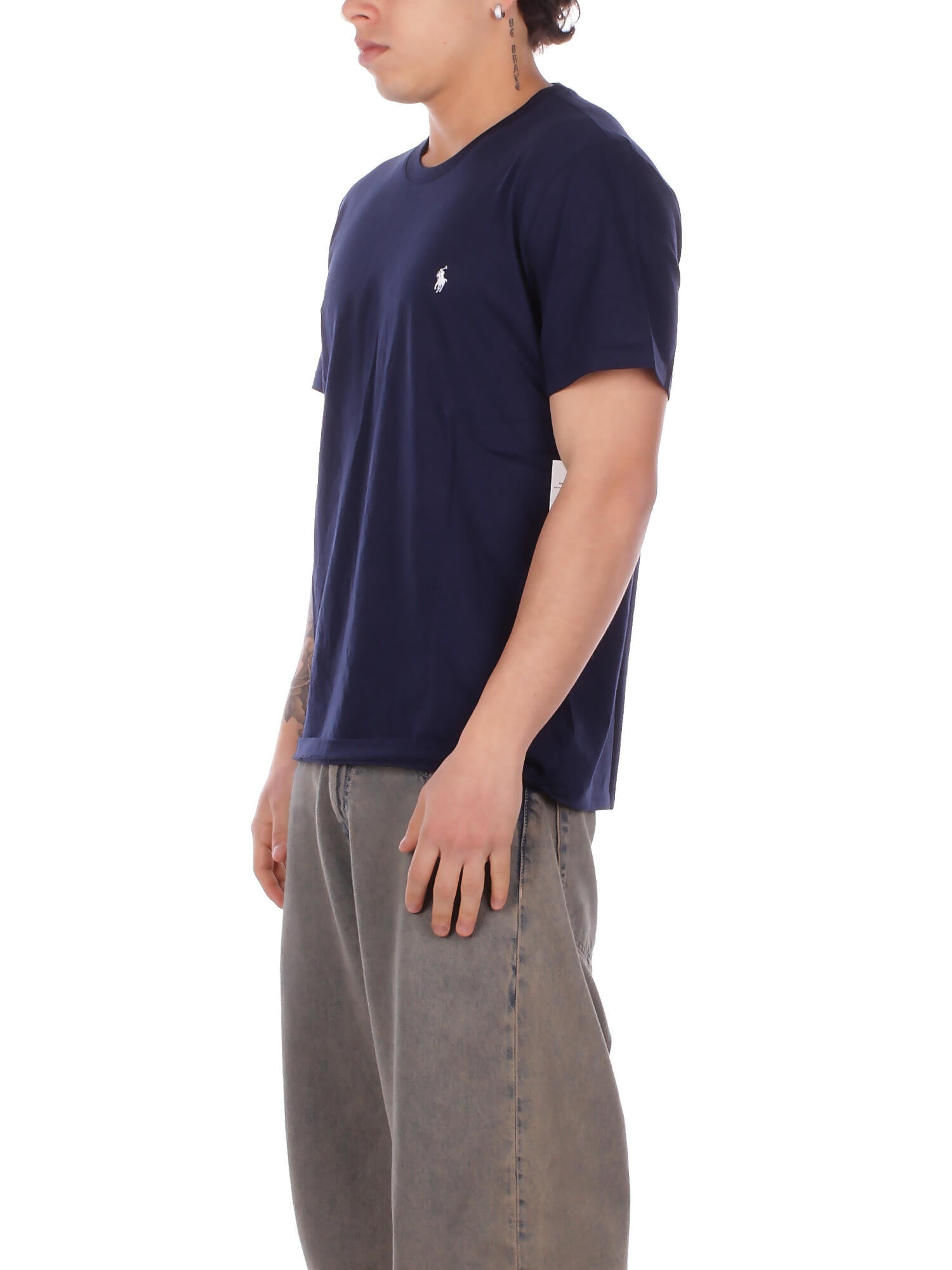 RALPH LAUREN Uomo T-shirt 714844756 007 S\s crew sleep top Navy white