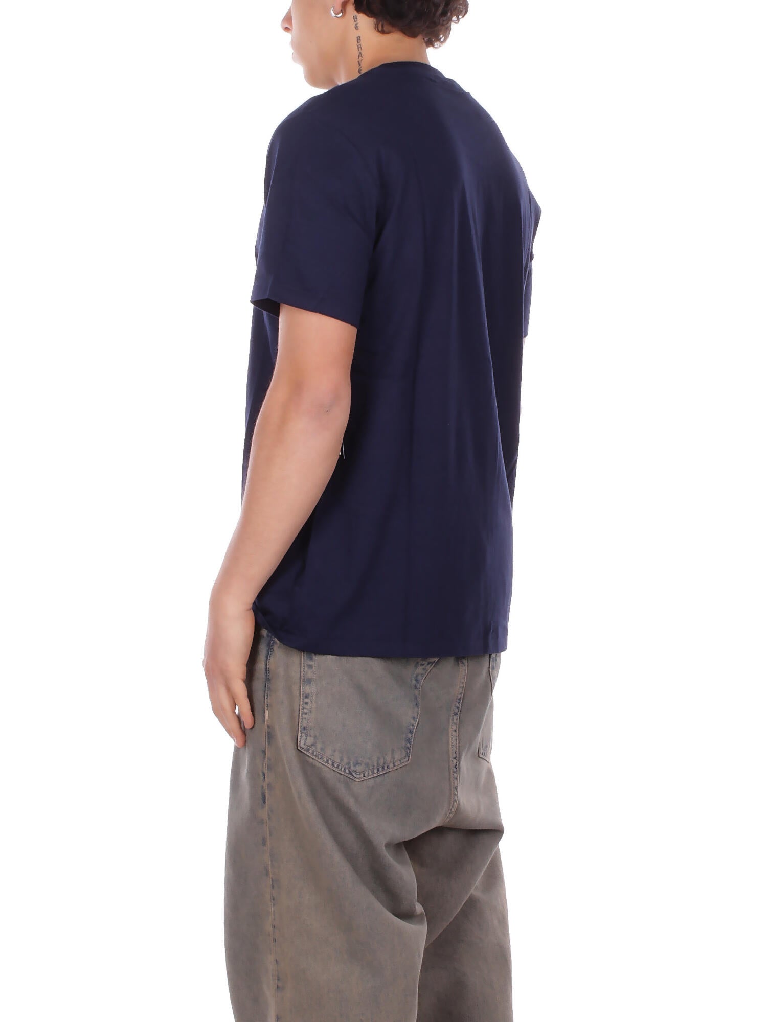 RALPH LAUREN Uomo T-shirt 714844756 007 S\s crew sleep top Navy white