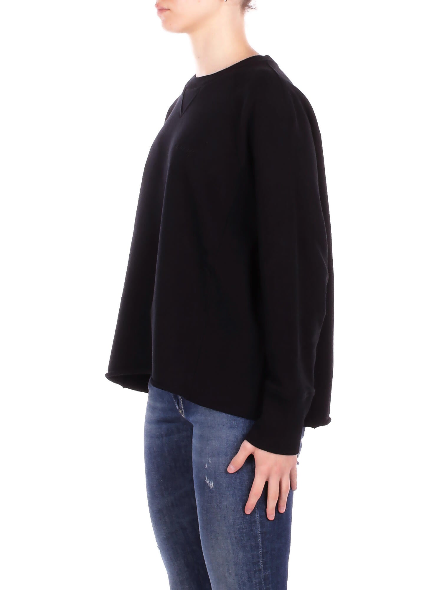 DONDUP Donna Felpa F518KF0254D 999 Felpa regular in felpa Nero