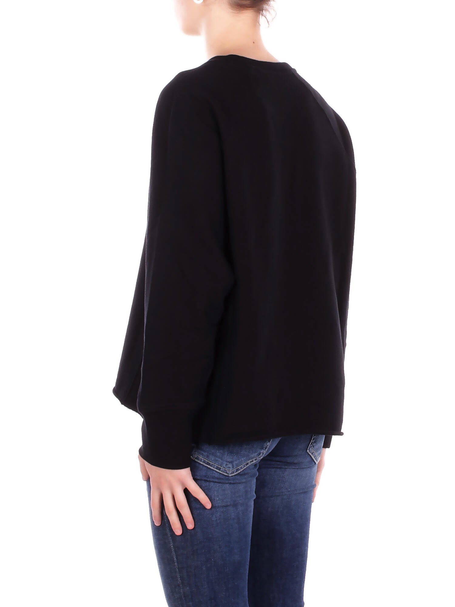 DONDUP Donna Felpa F518KF0254D 999 Felpa regular in felpa Nero