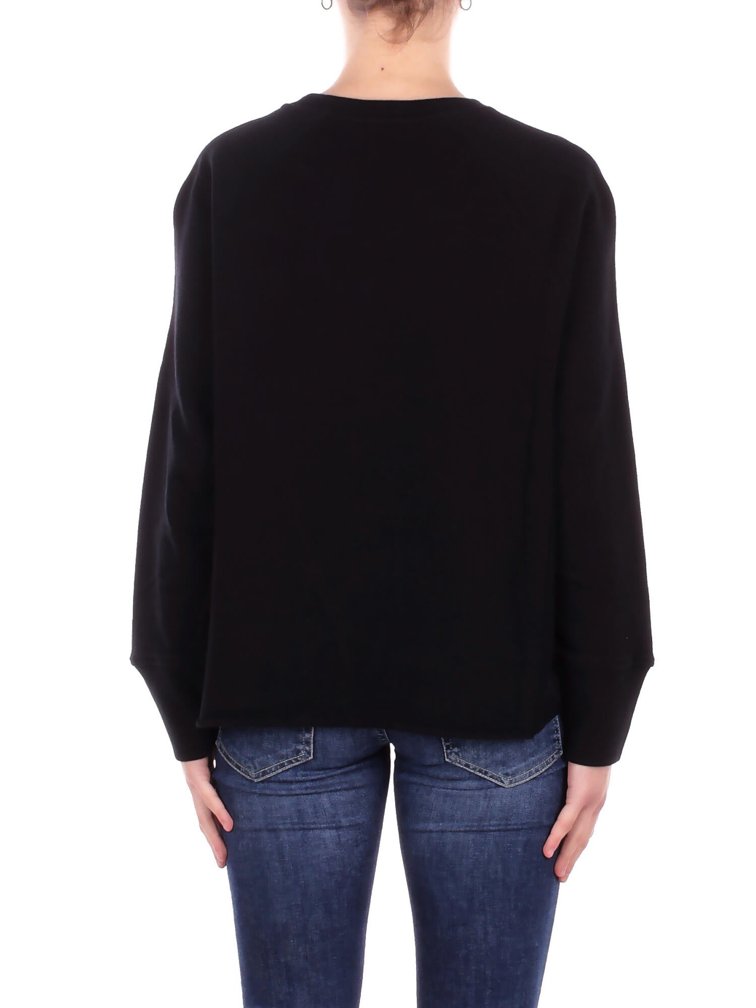 DONDUP Donna Felpa F518KF0254D 999 Felpa regular in felpa Nero