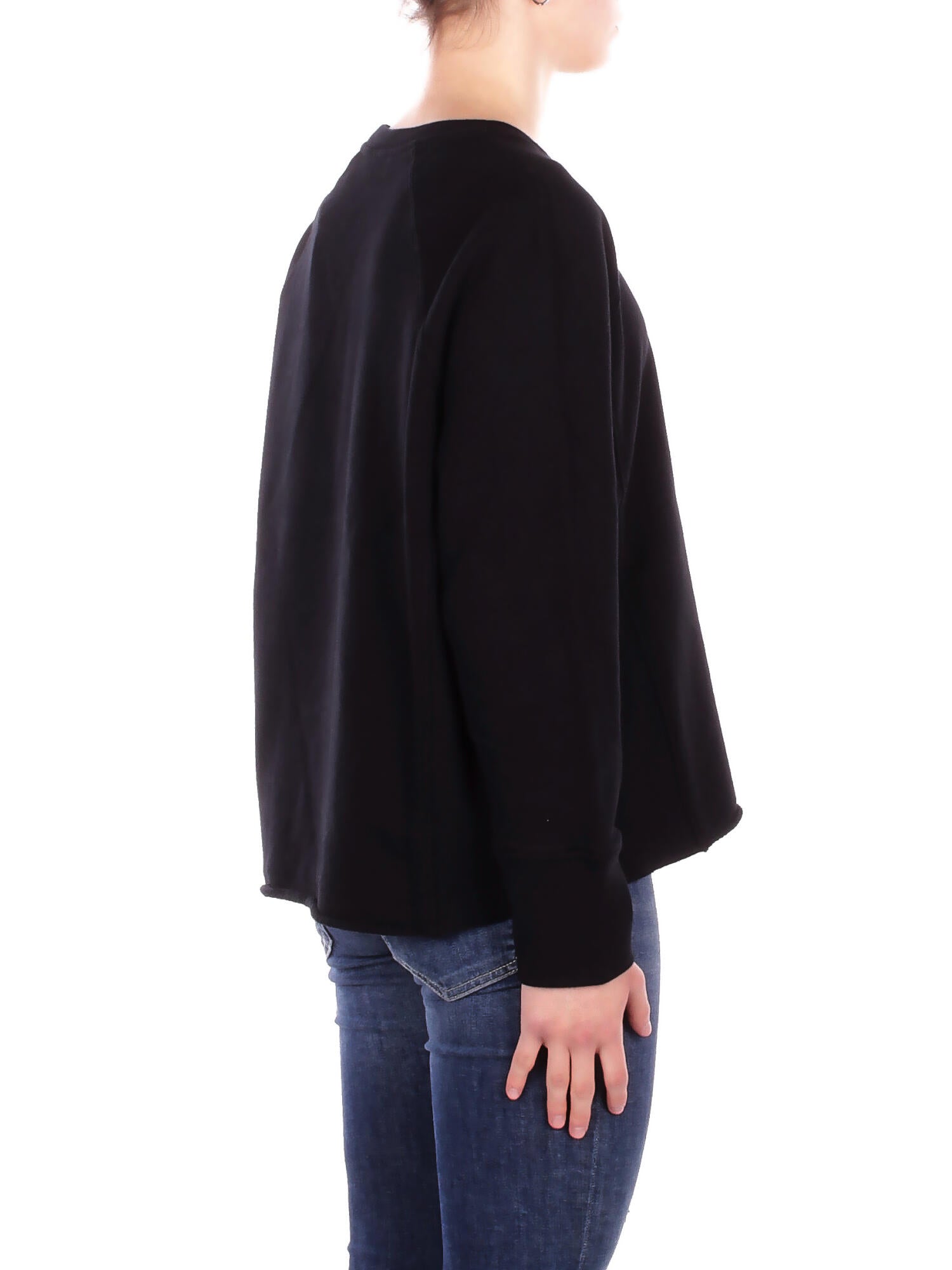 DONDUP Donna Felpa F518KF0254D 999 Felpa regular in felpa Nero