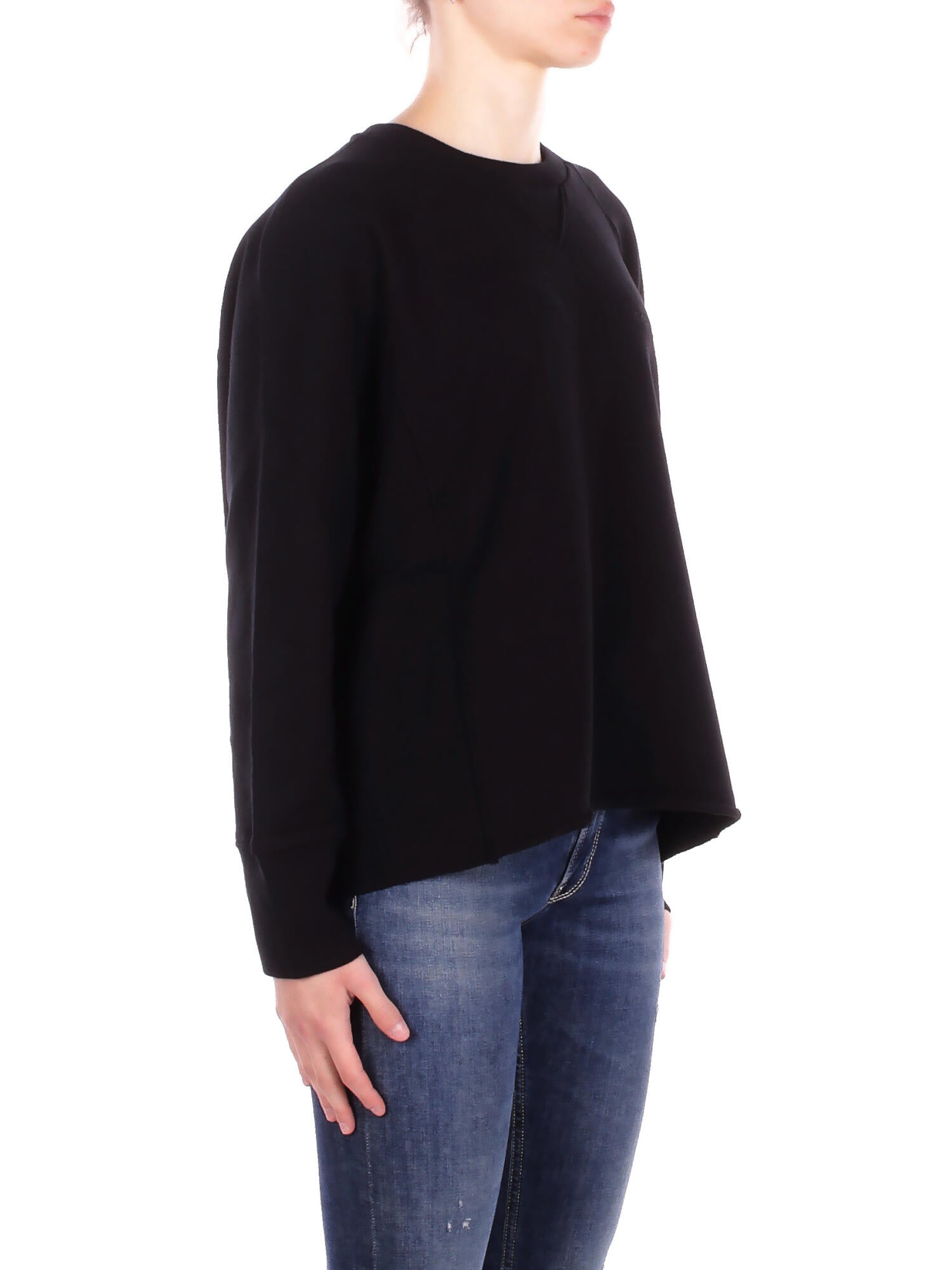 DONDUP Donna Felpa F518KF0254D 999 Felpa regular in felpa Nero