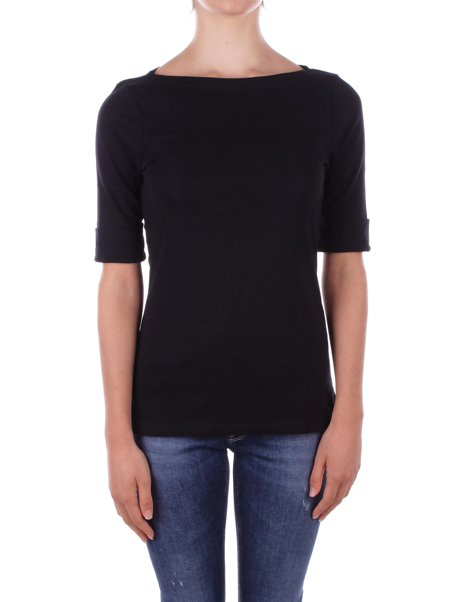RALPH LAUREN Donna Maglia 200654963 001 Judy elbow sleeve knit Black