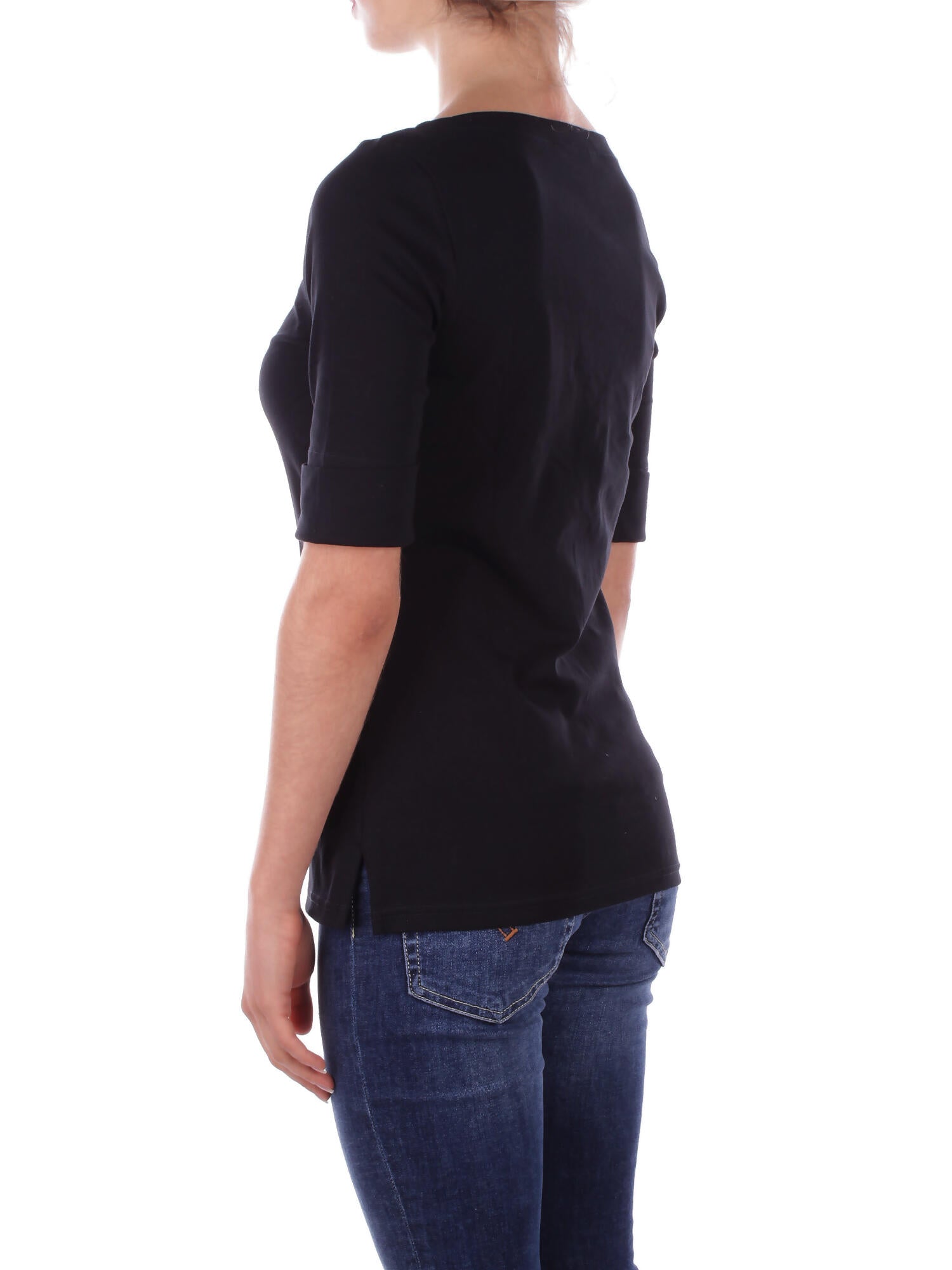 RALPH LAUREN Donna Maglia 200654963 001 Judy elbow sleeve knit Black
