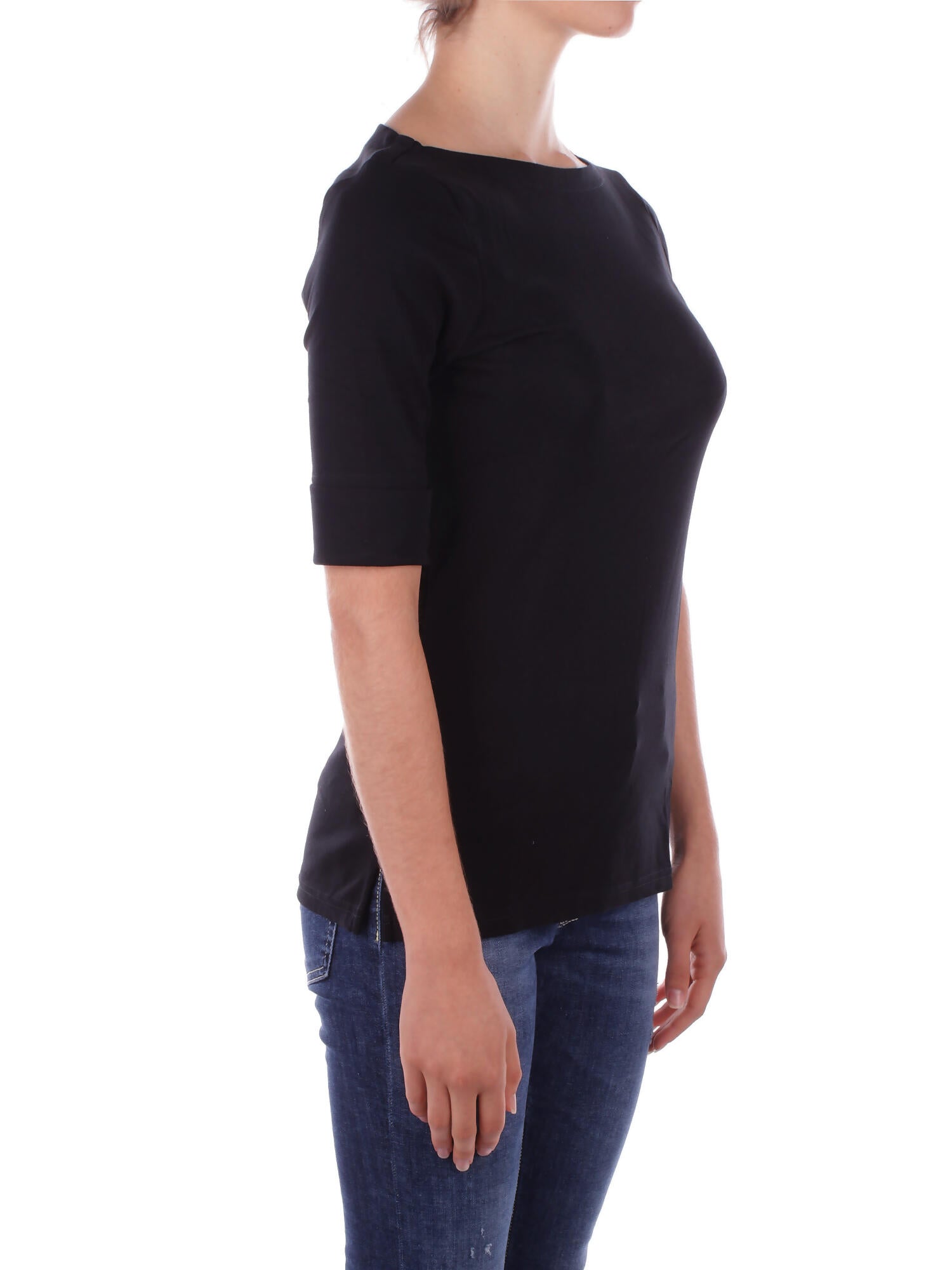 RALPH LAUREN Donna Maglia 200654963 001 Judy elbow sleeve knit Black