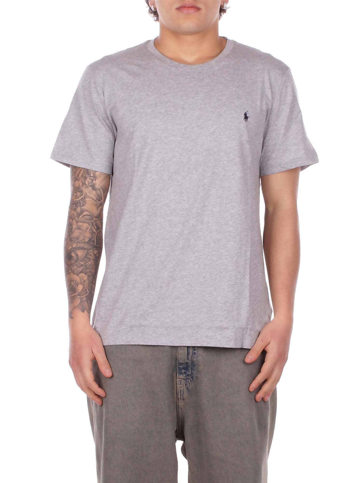 RALPH LAUREN Uomo T-shirt 714844756 008 S\s crew sleep top Grigio navy