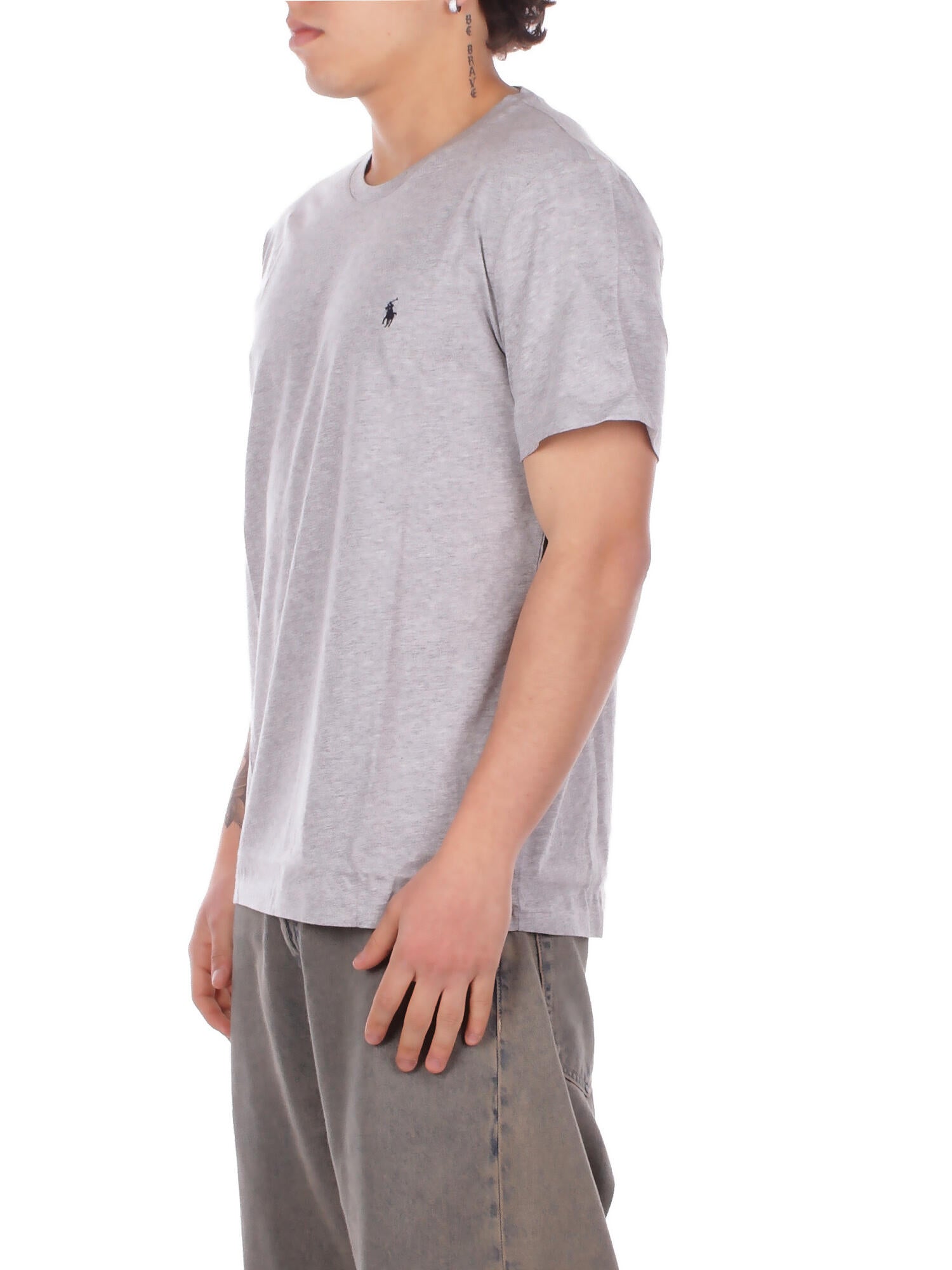 RALPH LAUREN Uomo T-shirt 714844756 008 S\s crew sleep top Grigio navy