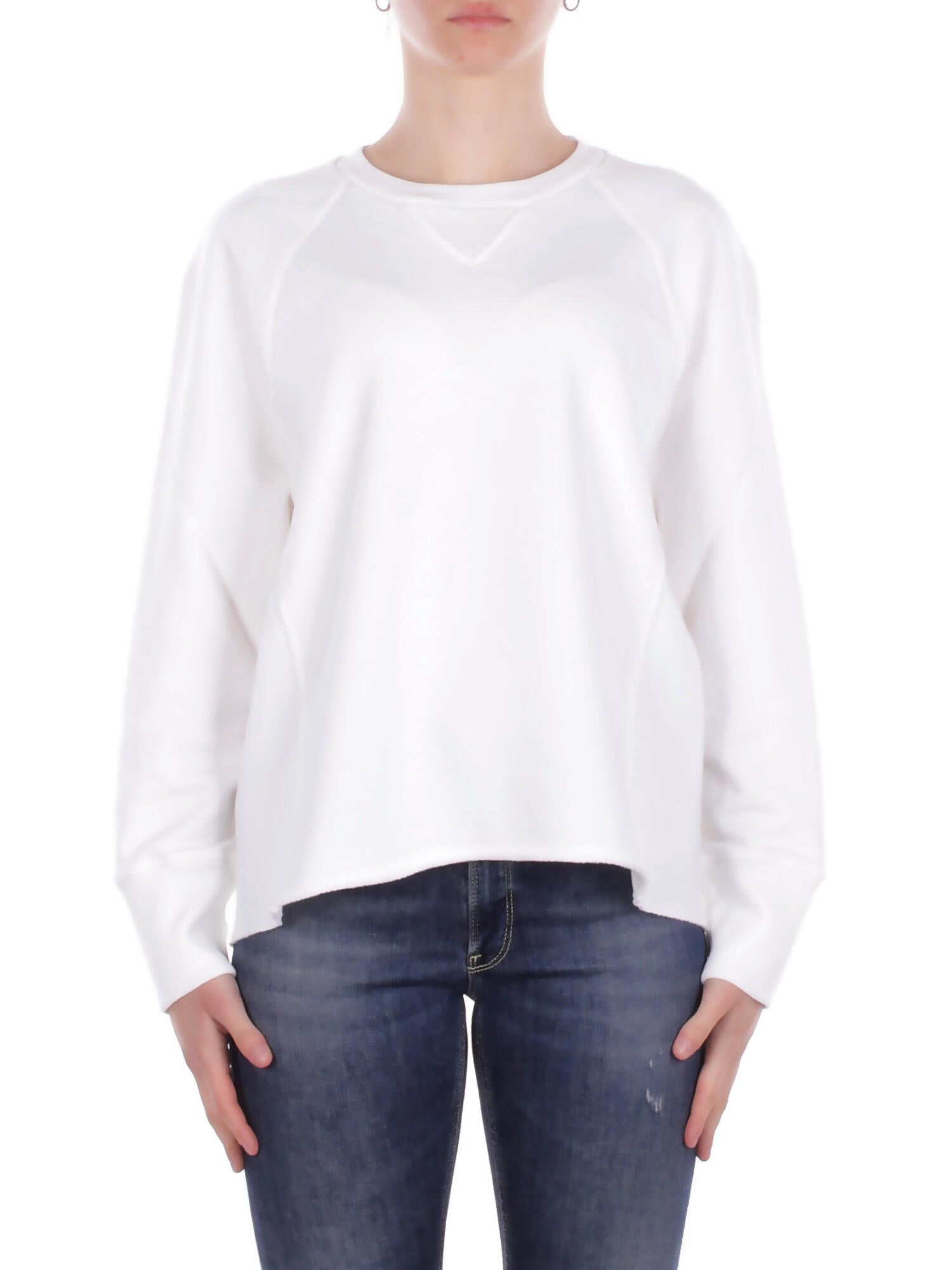 DONDUP Donna Felpa F518KF0254D 000 Felpa regular in felpa Bianco
